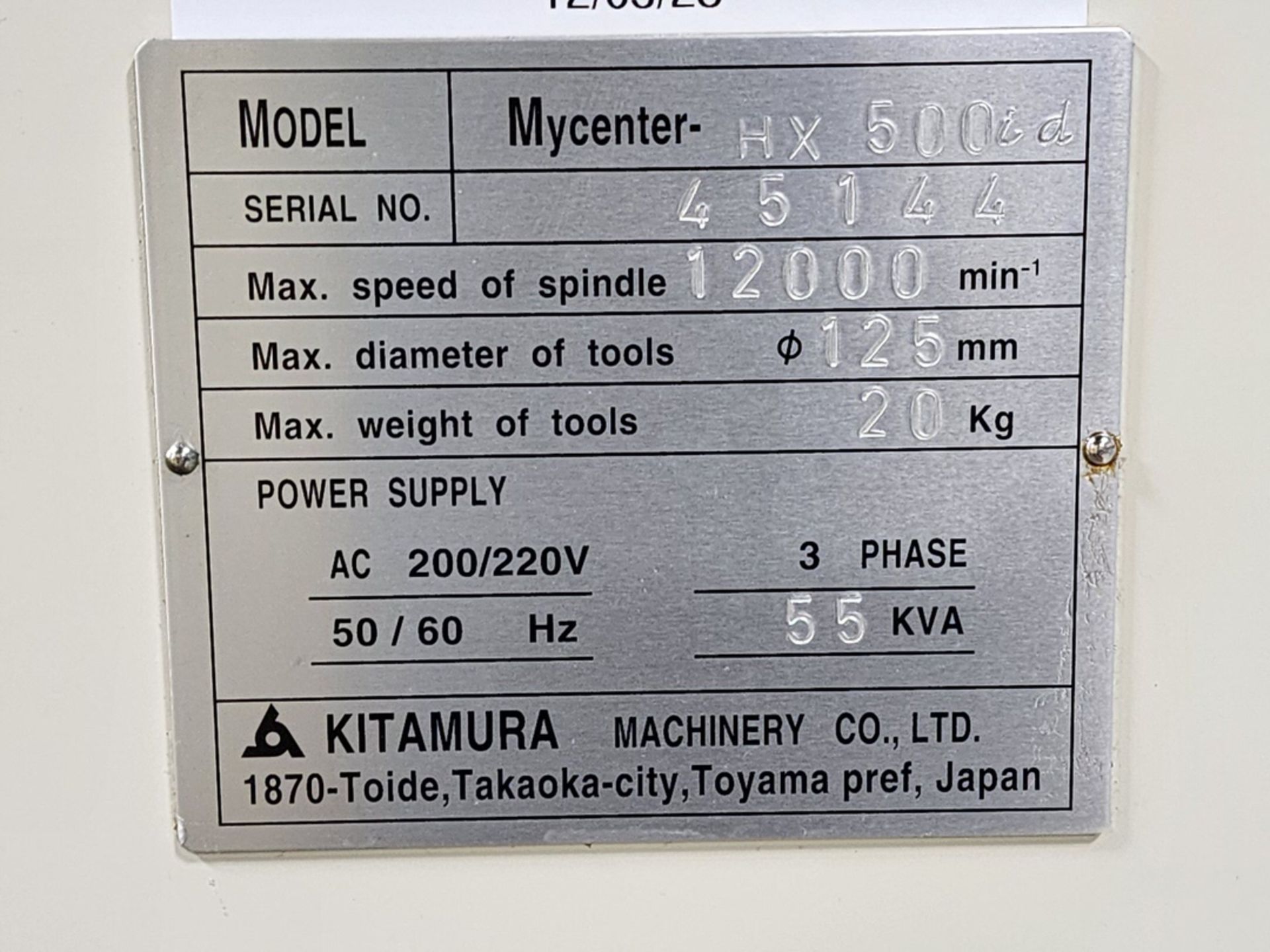 2005 Kitamura HX500i Horizontal Machining Center W/ Fanuc Series 16i-MB; 12,000 Spindle Speed - Image 18 of 19