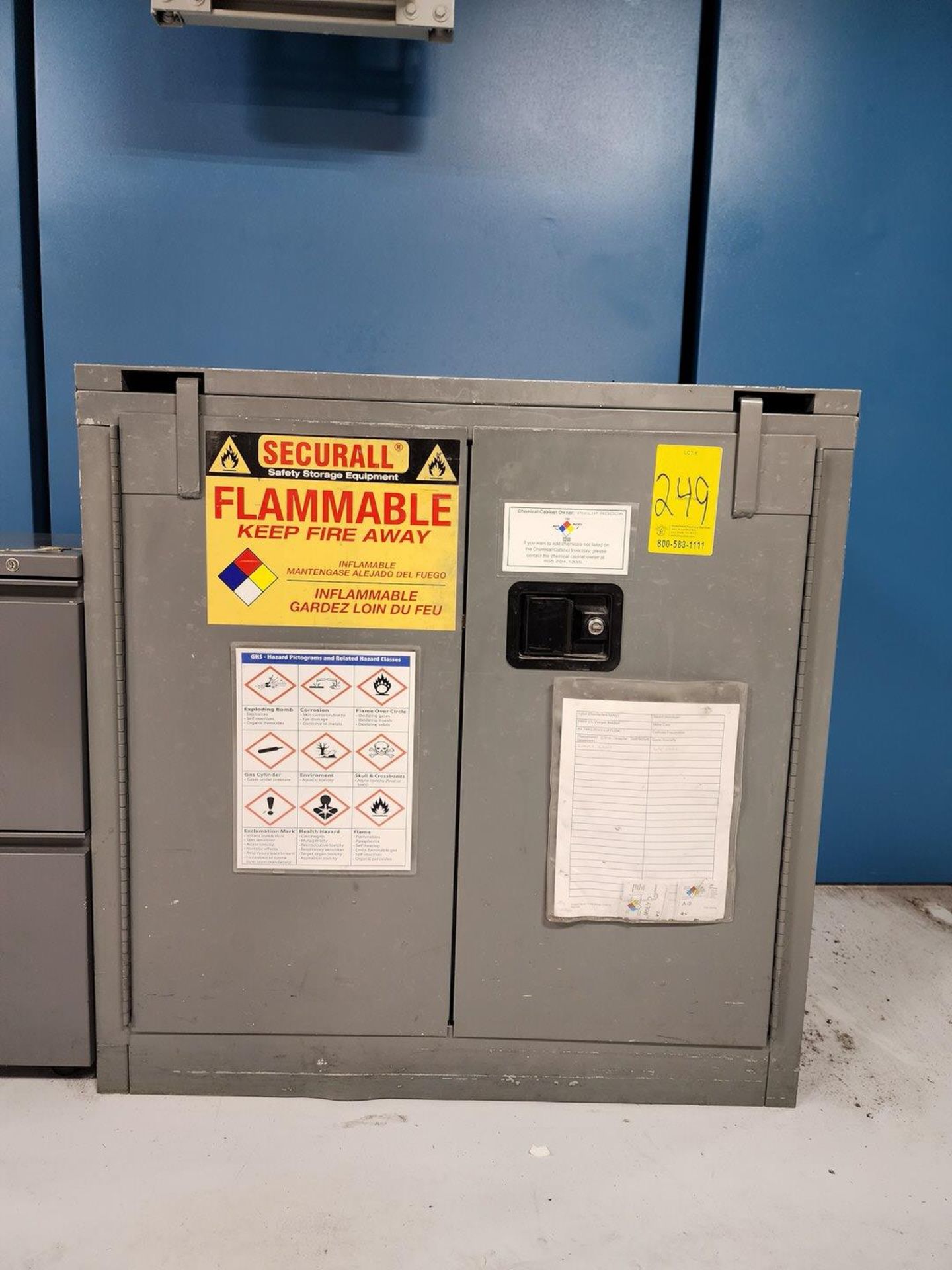 Flammable Locker W/ Mechanic Chair; W/ File Cabinet - Image 3 of 6