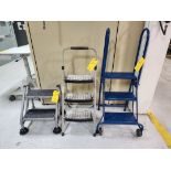(3) Assorted Rolling Step Ladders