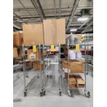 (3) Rolling Material Racks W/ Assorted Contents