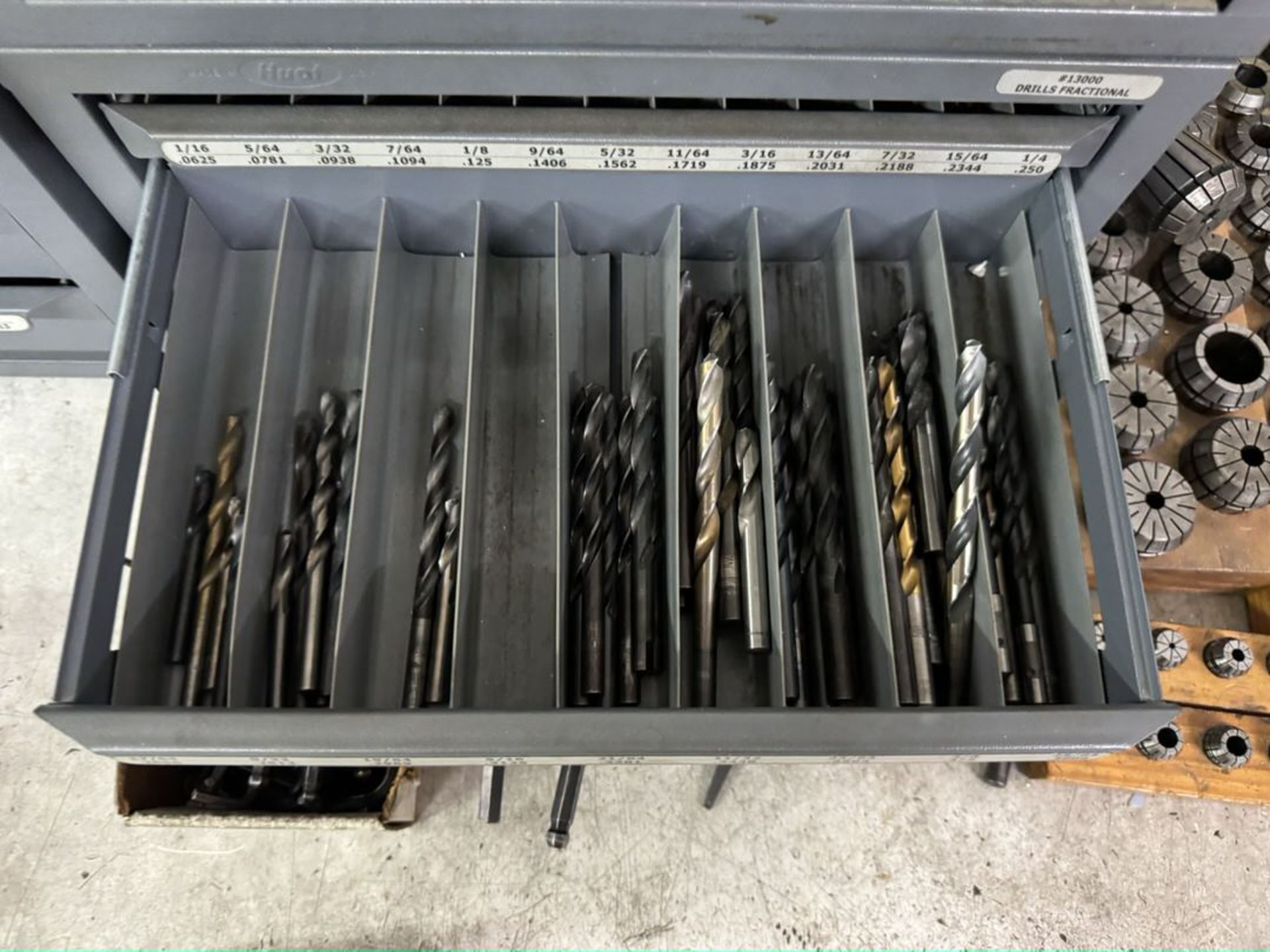 Machine Tool Desk W Cont: Drills, Collets, Tool Holders, Misc As Shown - Image 12 of 16