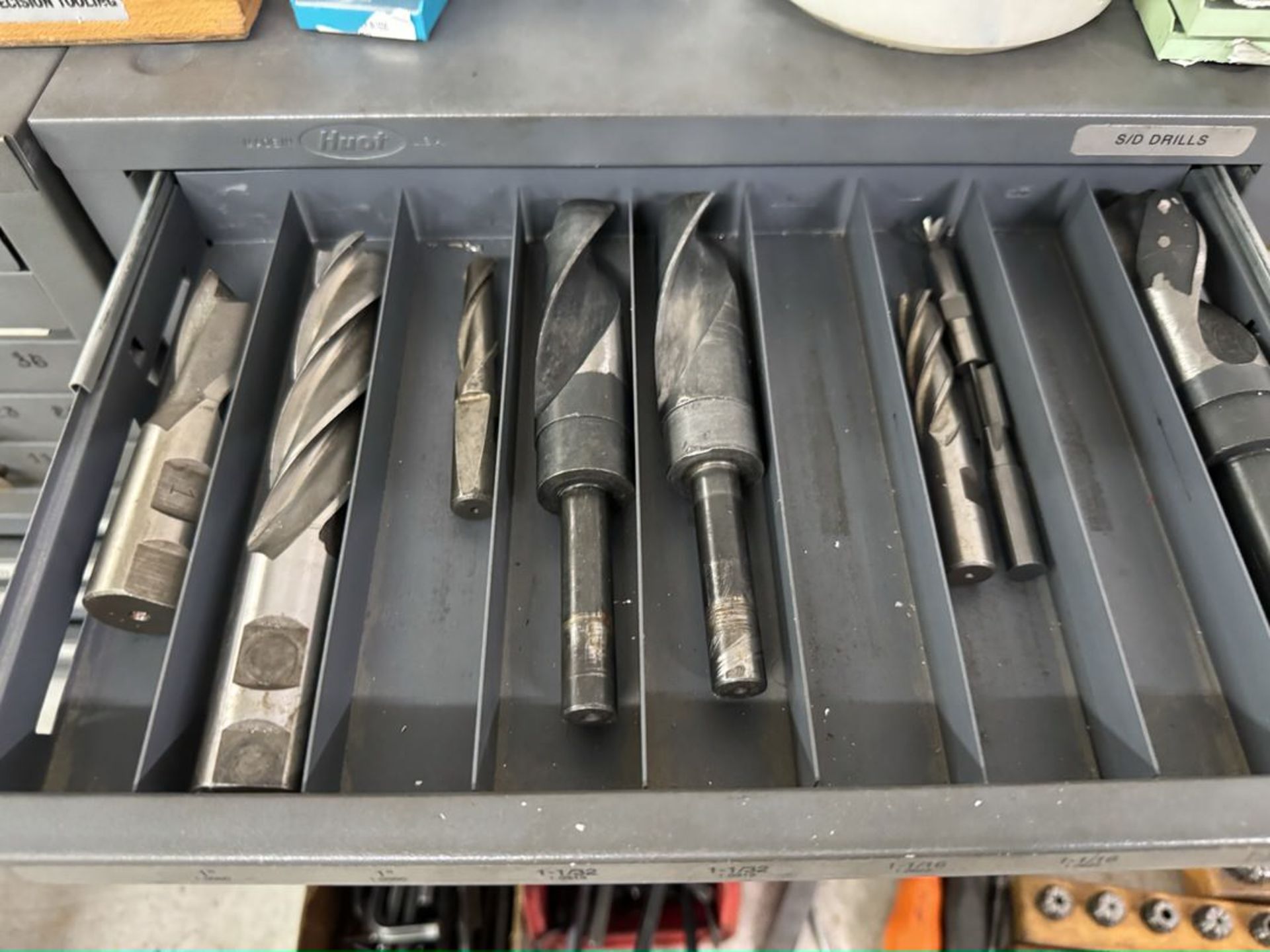 Machine Tool Desk W Cont: Drills, Collets, Tool Holders, Misc As Shown - Image 8 of 16