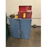 Husky Tool Chest w Cabinet, Cont: Lathe Tools, Misc