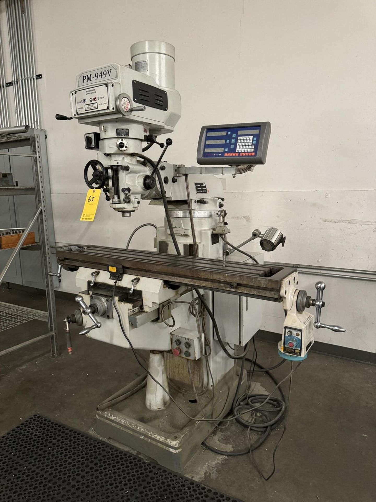 PM-949V Milling Machine, X Axis Rapid Feed, 5” Quill, 49” Table, Eason ES-8A DRO
