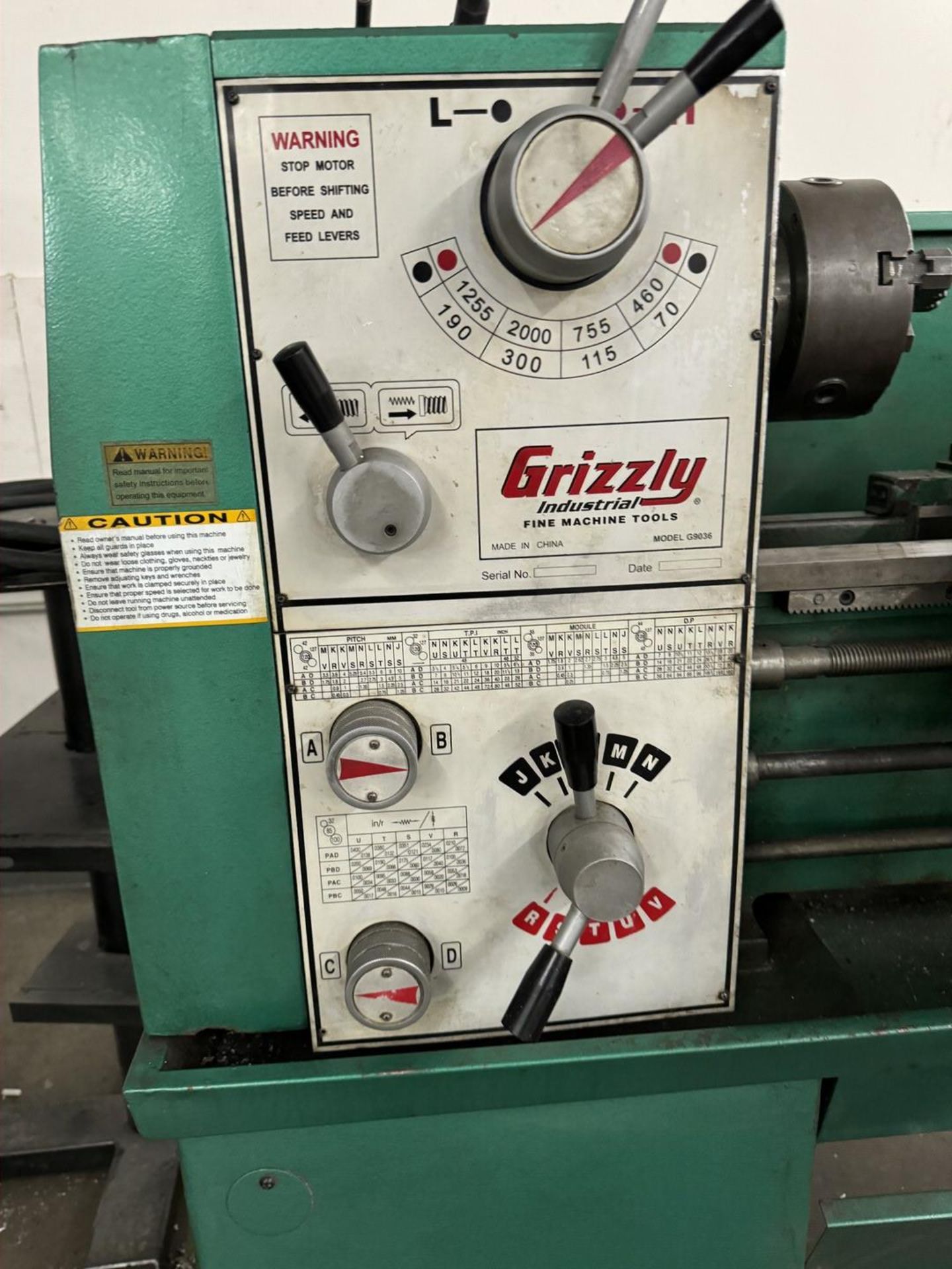 Grizzly Industrial Lathe, Approx Swing: 12”, Approx 48” Centers - Image 4 of 4