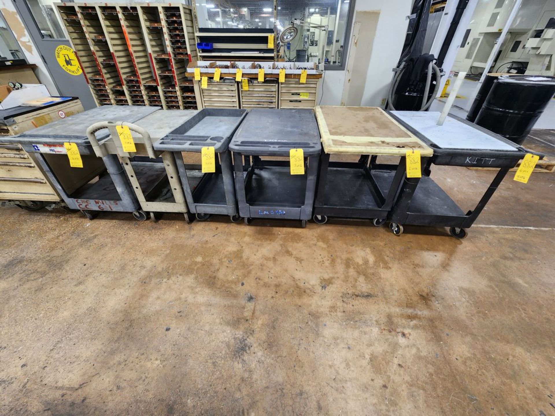 (6) Rolling Material Carts - Image 2 of 3