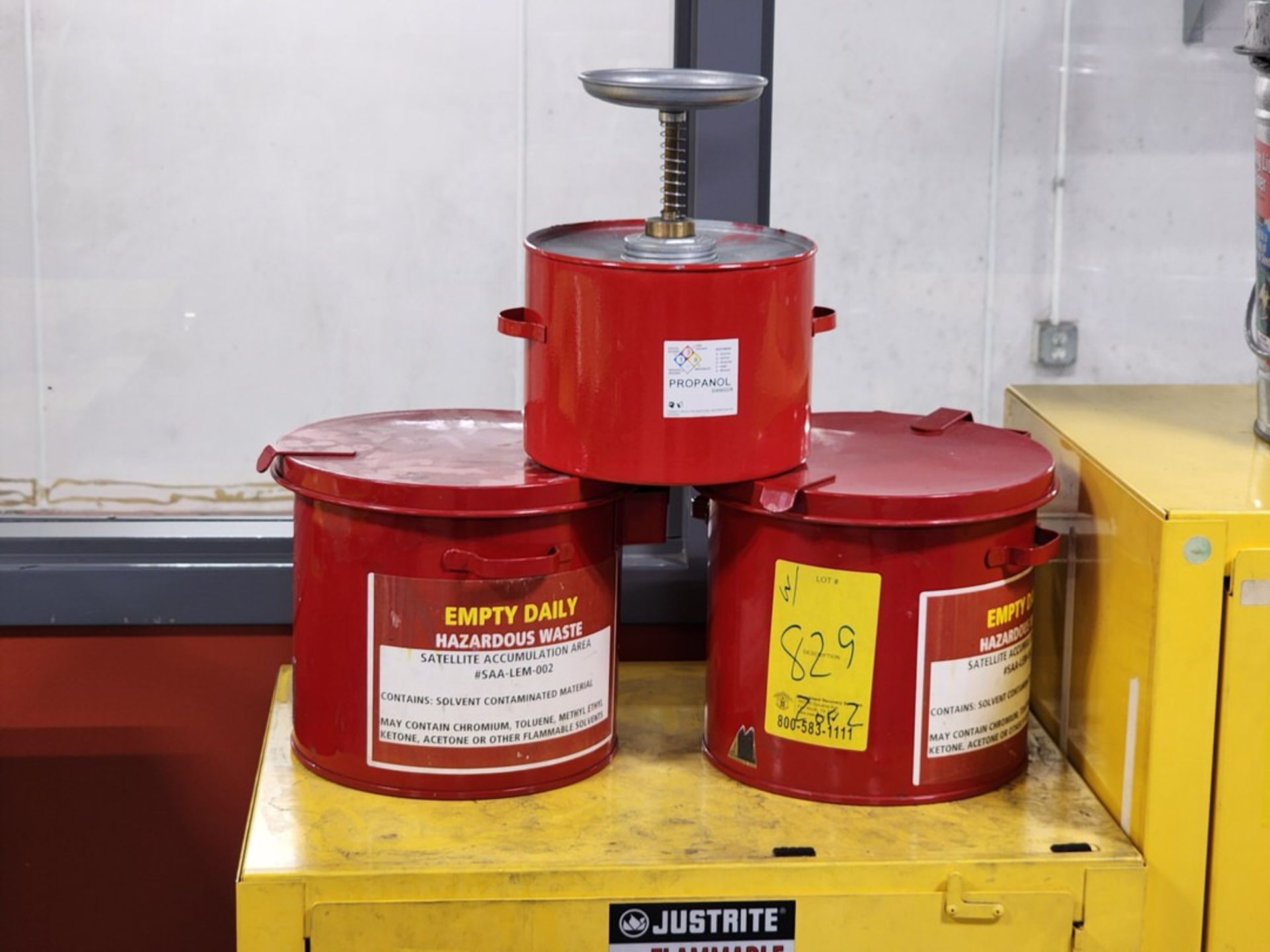 Just-Rite 12gal Flammable Cabinet W/ Hazmat Cans - Image 4 of 5