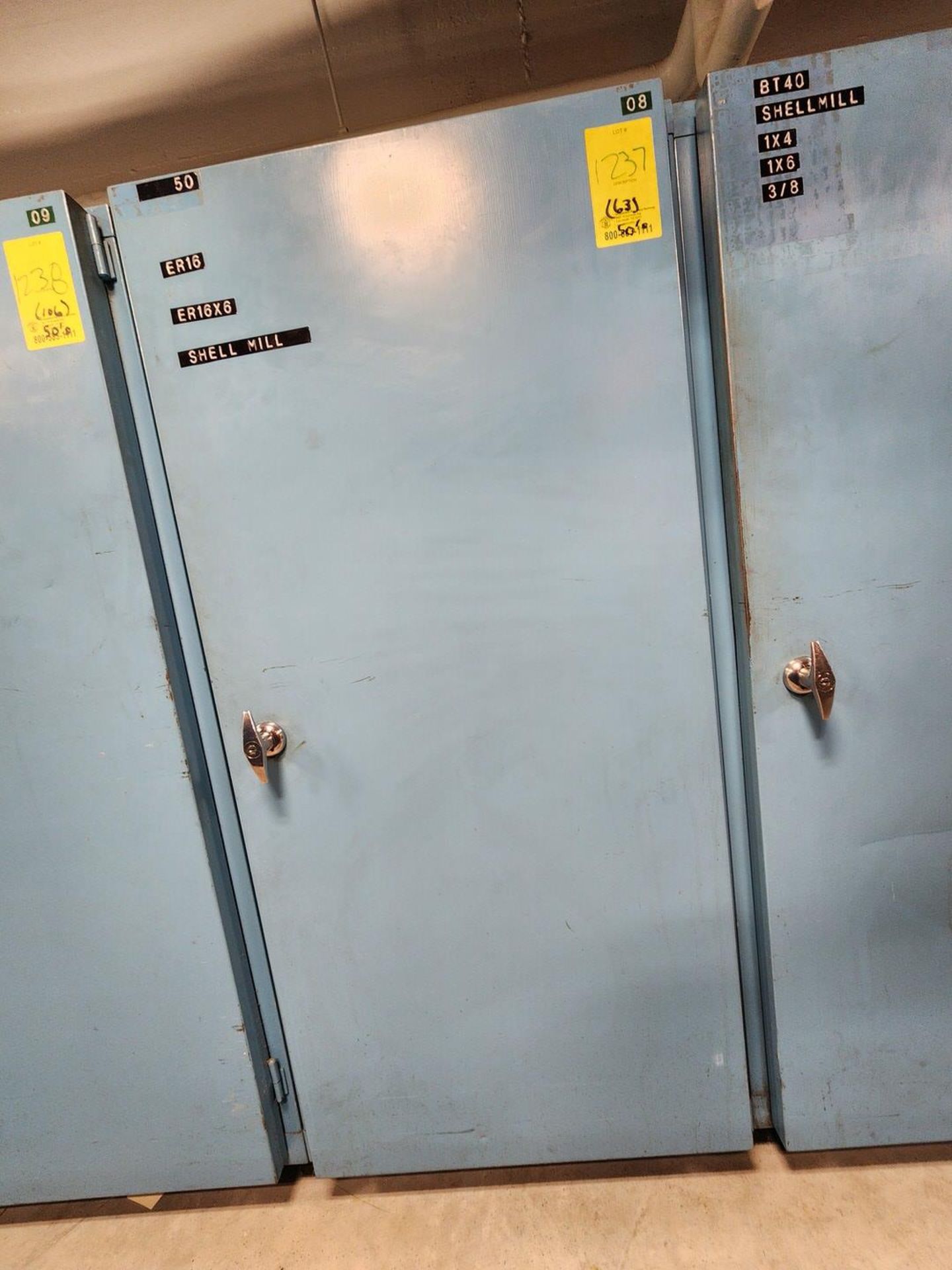 Material Cabinet W/ (63) Cat 50 Tapers