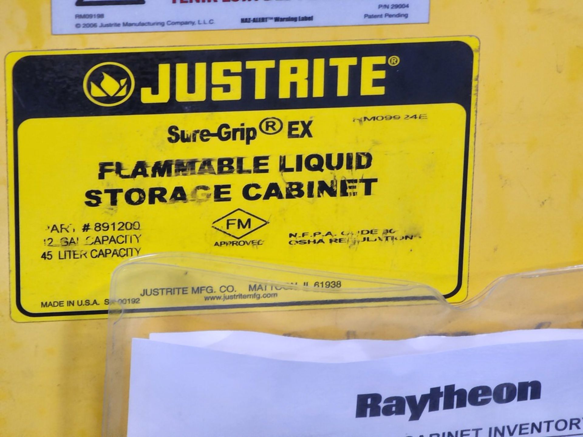 Just-Rite 12gal Flammable Cabinet W/ Hazmat Cans - Image 3 of 5
