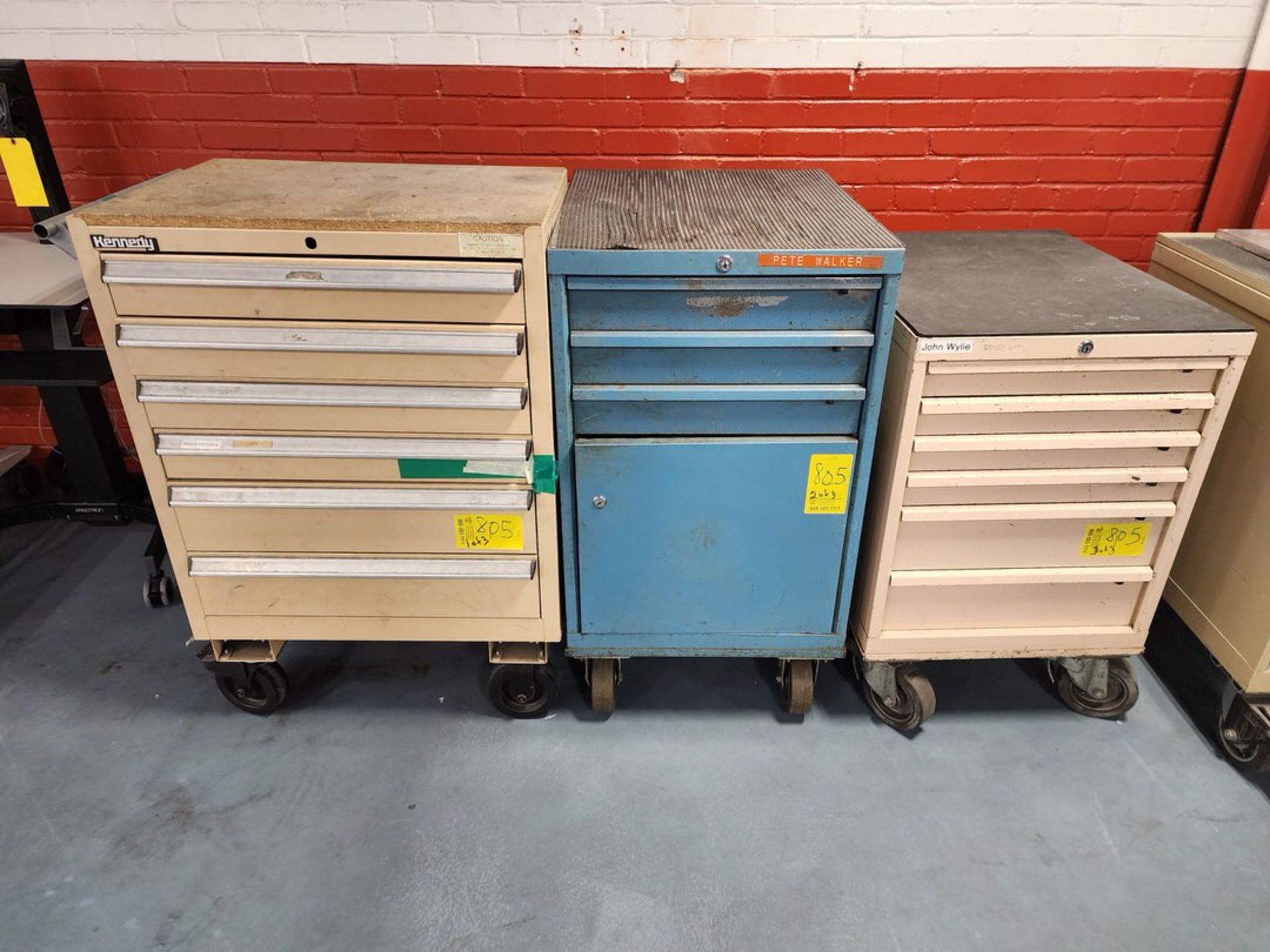 (3) Assorted Material Cabinets W/ Contents