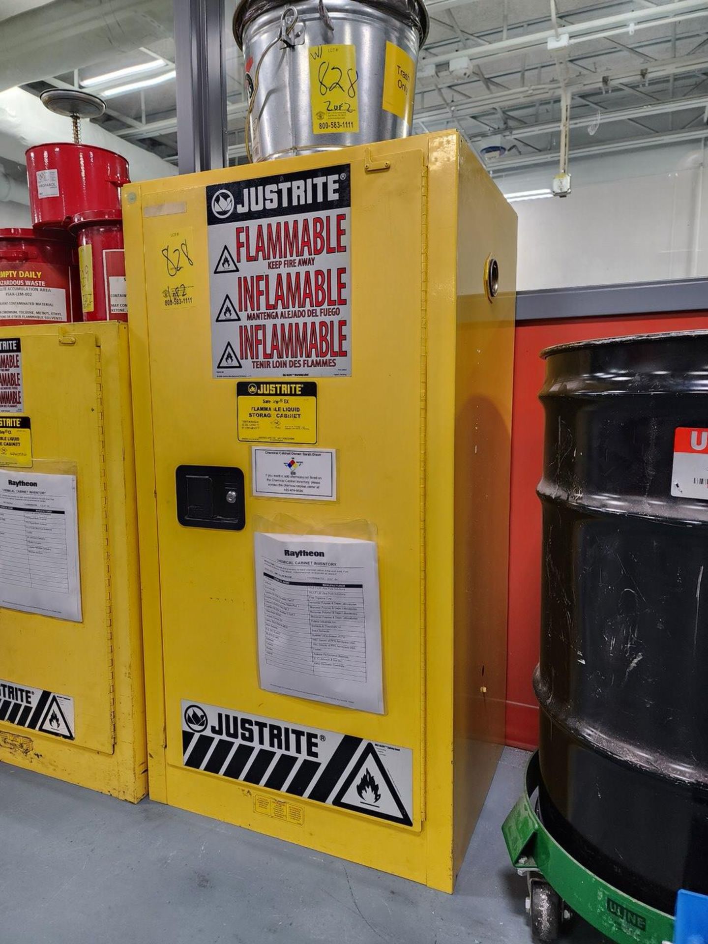 Just-Rite 15gal Flammable Cabinet W/ 6gal Locking Lid Container - Image 2 of 5