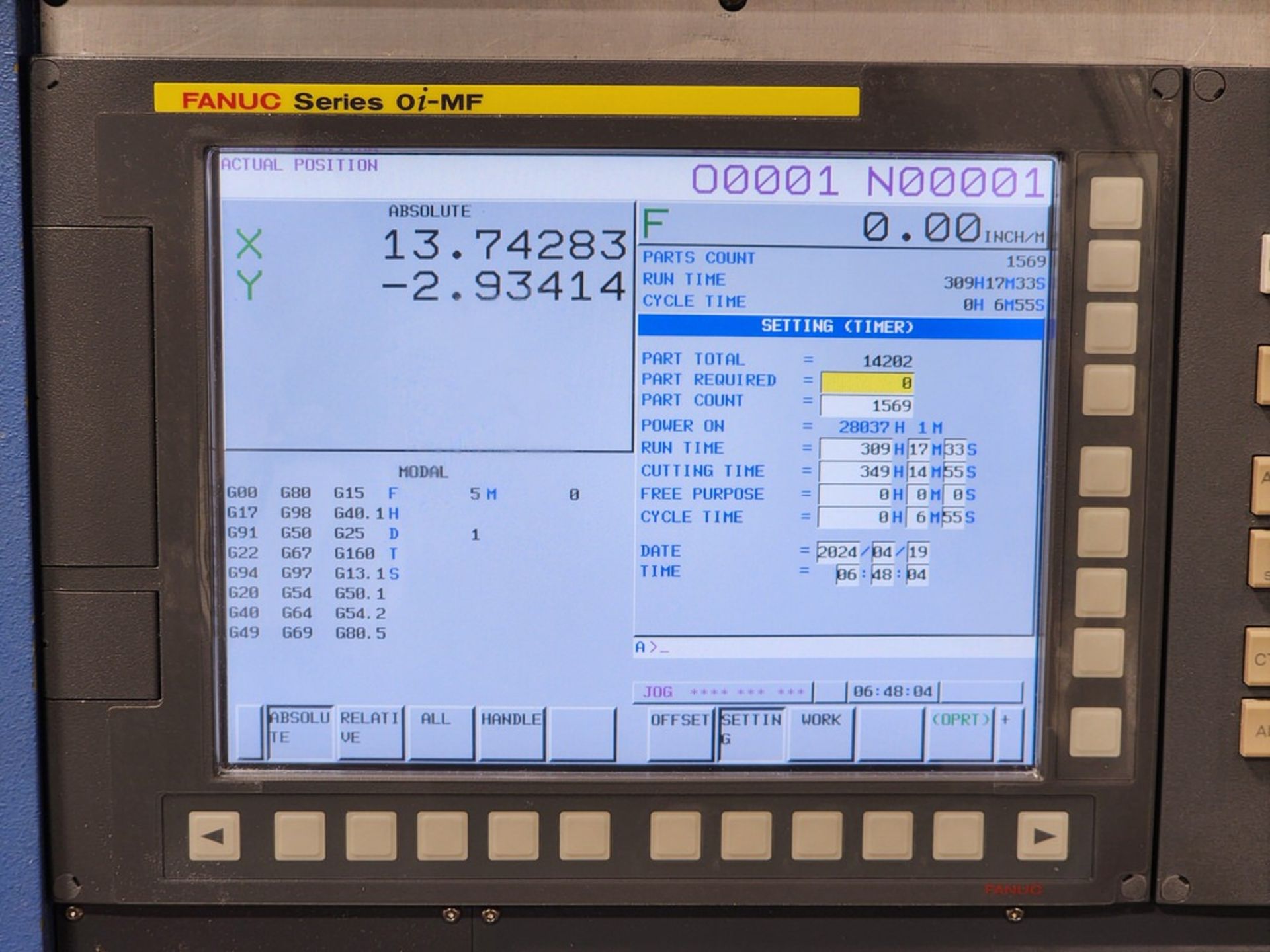 SIP SIP-600 Jig Boring Machine W/ Fanuc Series oi-MF Controller; Run Time: 309hrs; Cutting Time: - Image 20 of 29