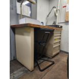 Surface Granite Plate 24" x 18" x 3"; W/ Electer Emax Grinder/Polisher; W/ Lista Desk