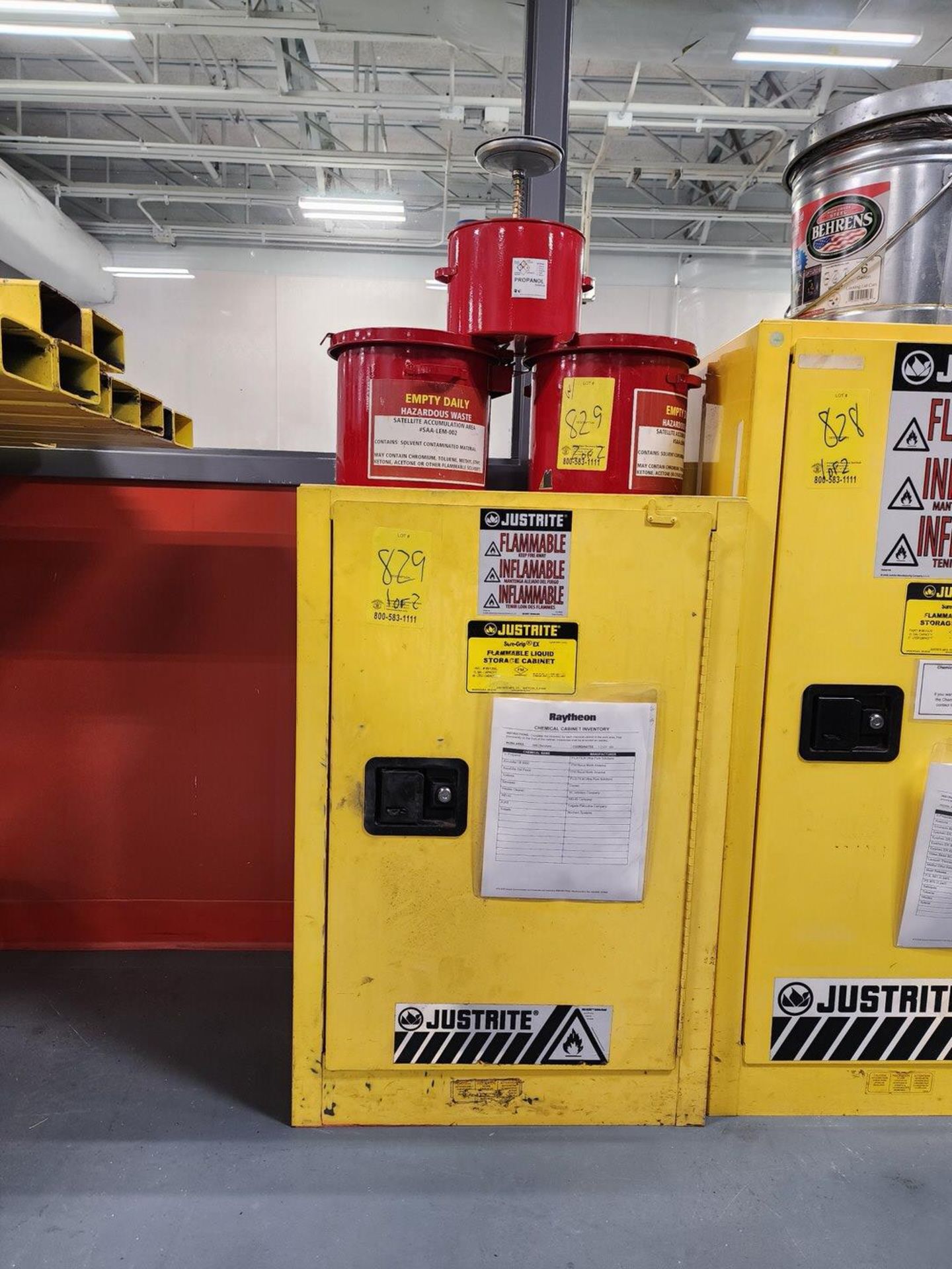 Just-Rite 12gal Flammable Cabinet W/ Hazmat Cans