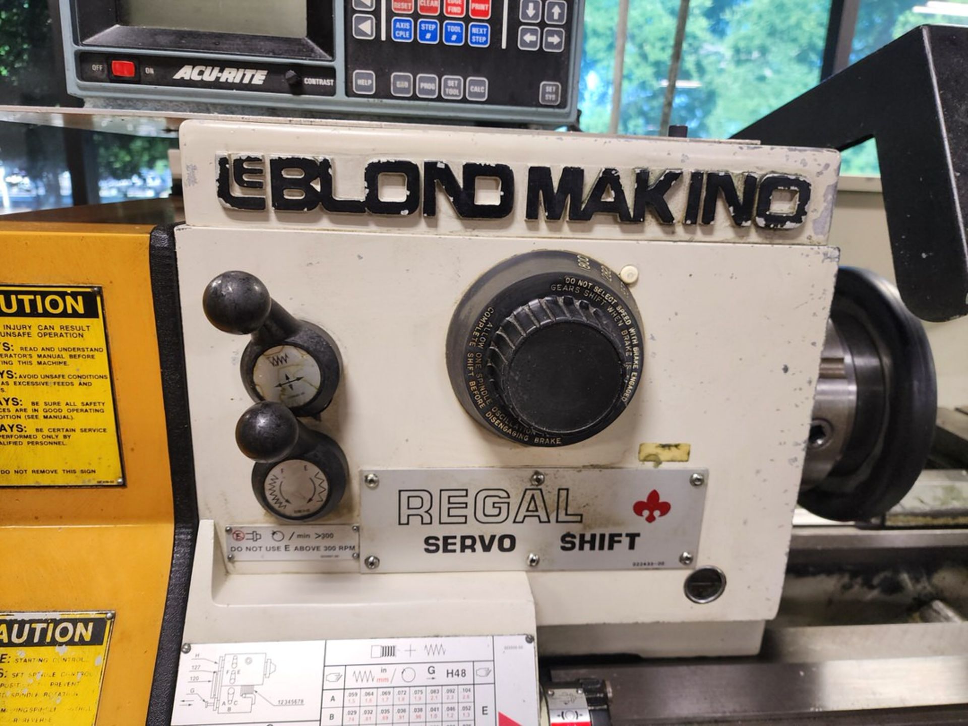 Leblond Makino 15" Regal Precision Engine Lathe W/ Acu-Rite Controller; 2-1/4" Thru Hole; W/ 4-Bin - Image 8 of 37