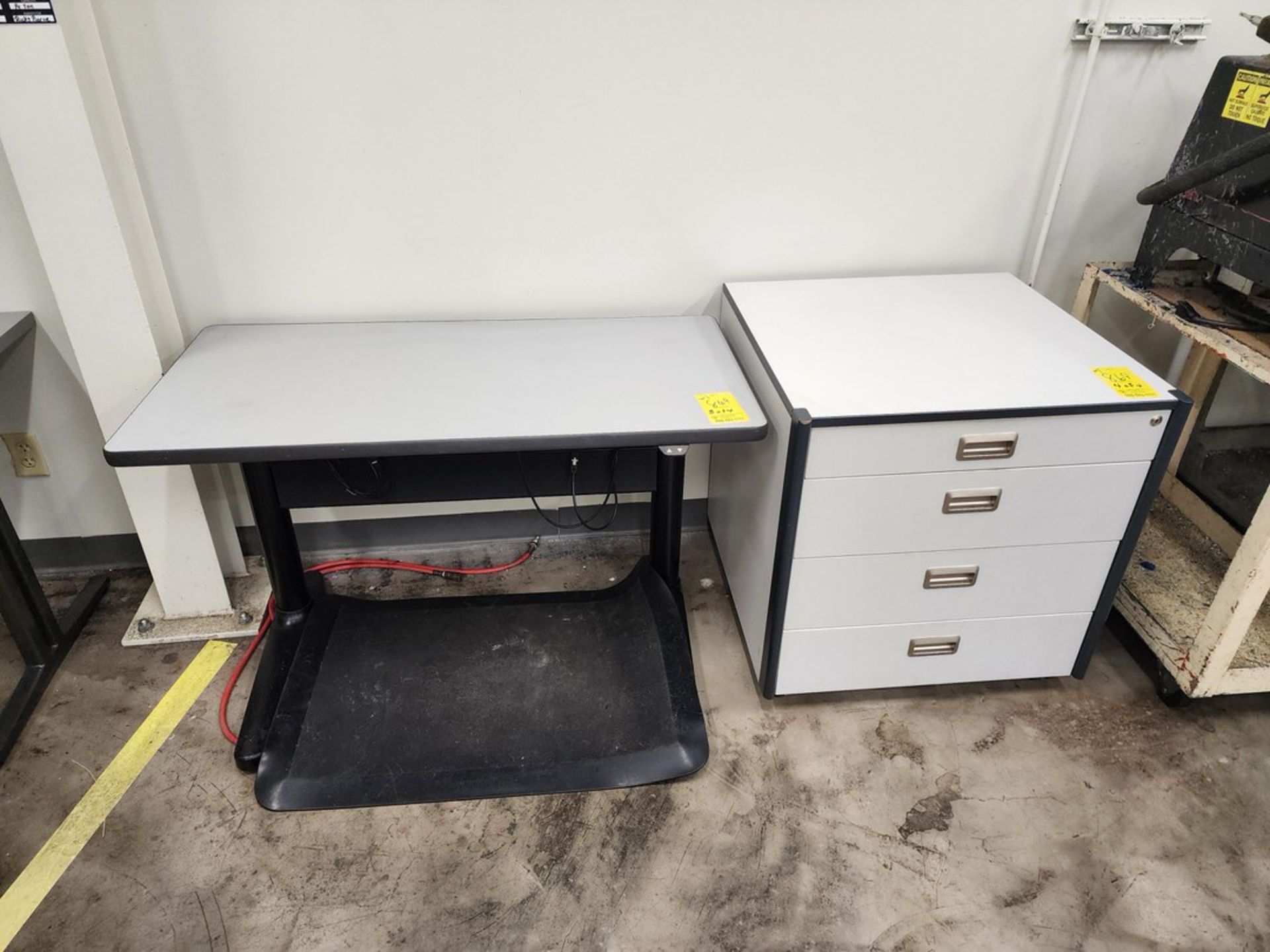(3) Ele Work Desks W/ Material Cabinet - Image 3 of 7