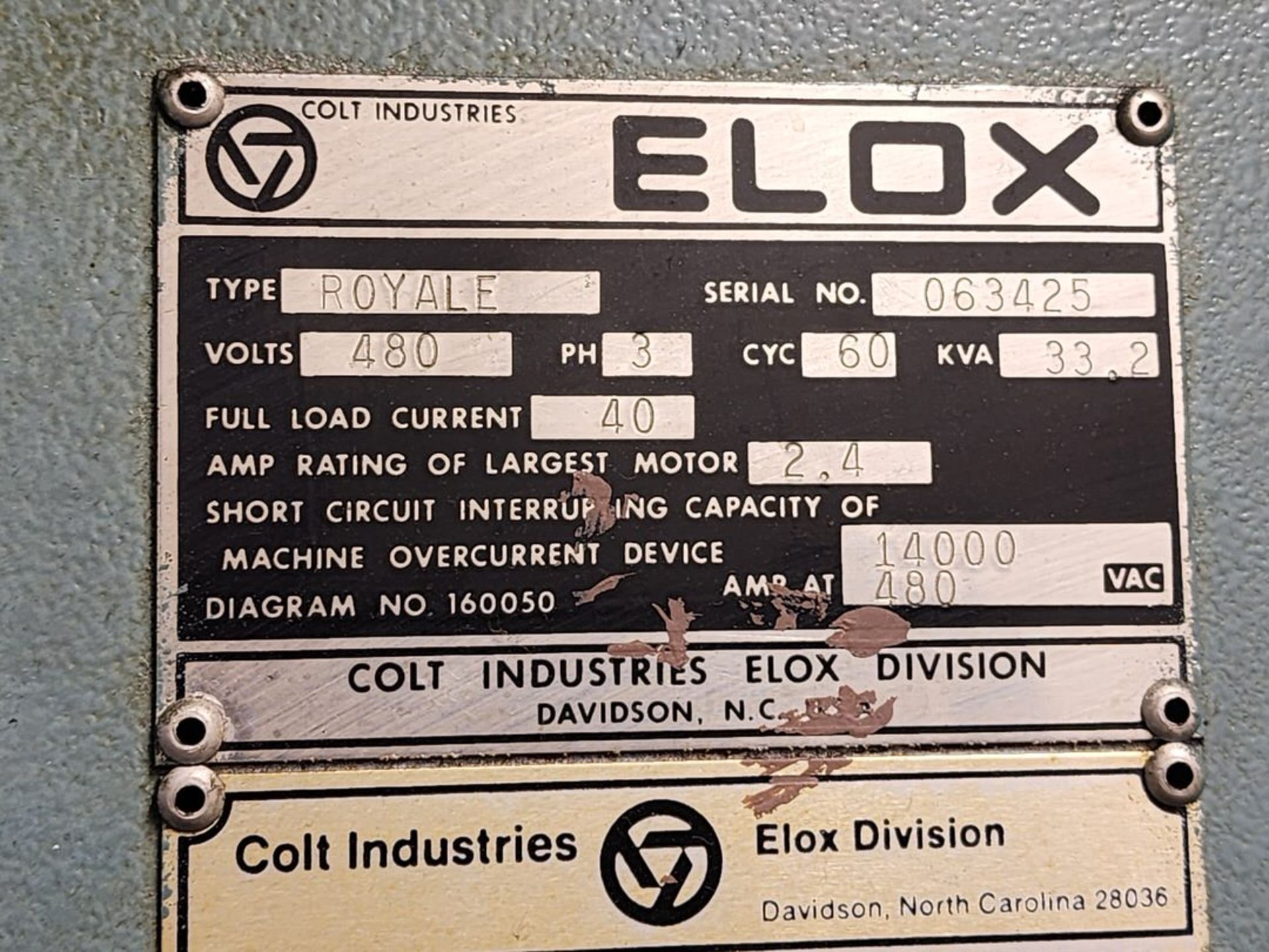 Elox Royale Edm Machine W/ Astra 100S Controller; W/ Digiset Controller (Asset# 1076722) - Image 21 of 21