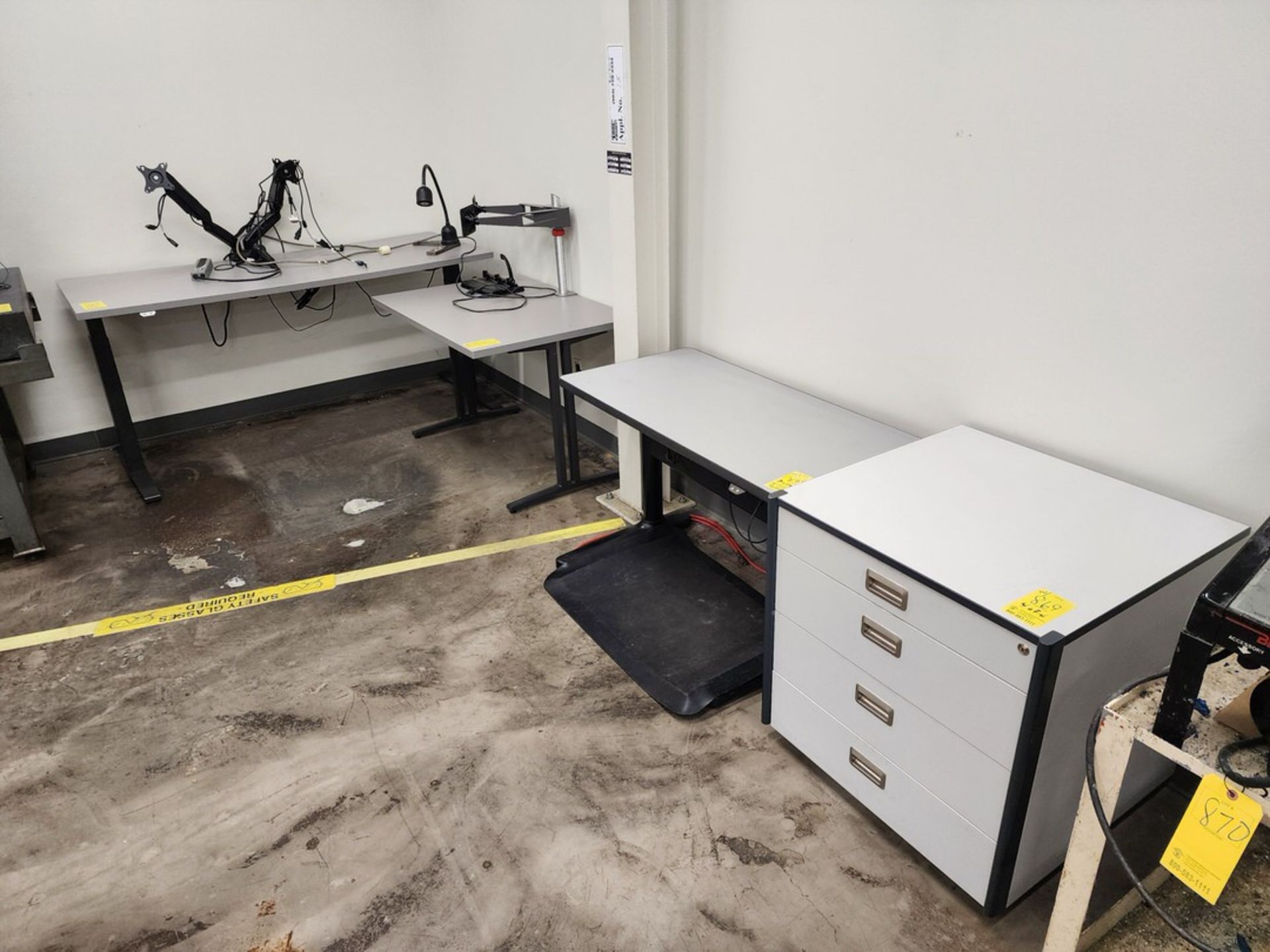 (3) Ele Work Desks W/ Material Cabinet - Image 7 of 7