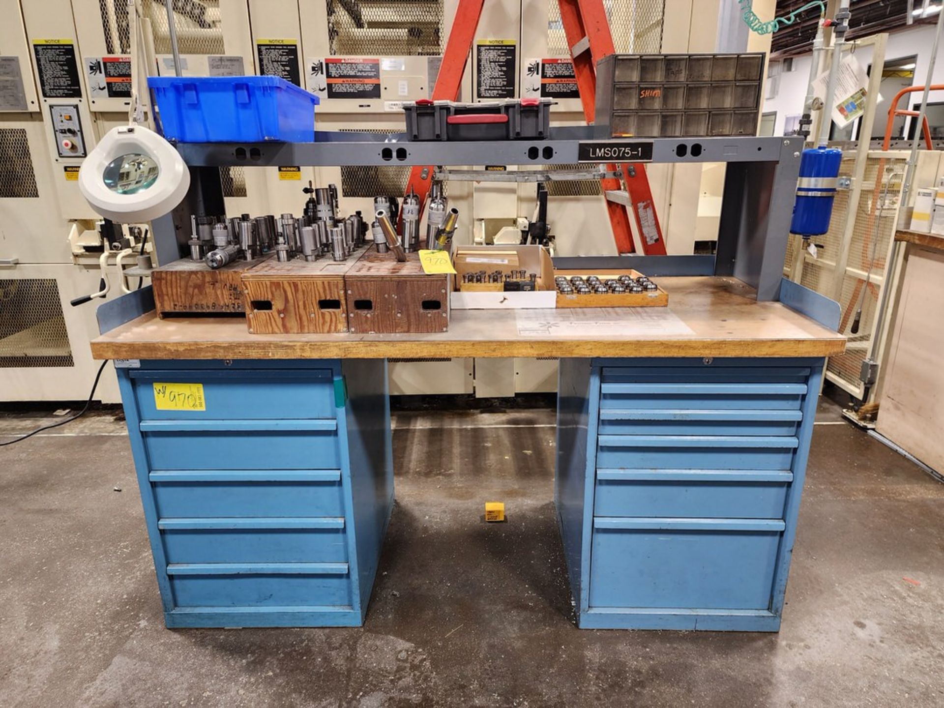 2-Bin Modular Material Cabinet W/ Jig Boring Machine Contents & Other Assorted Contents