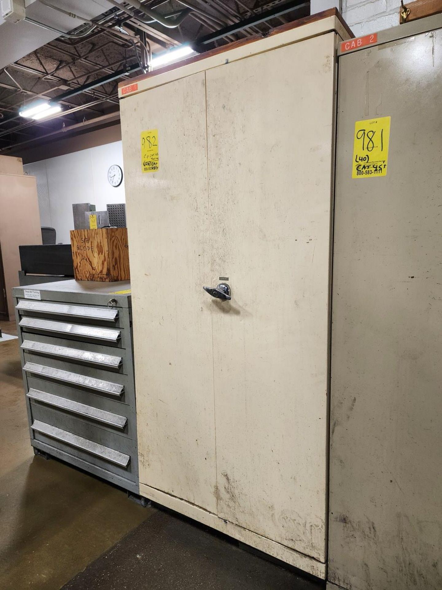 2-Door Material Cabinet W/ (42) Cat 45 Tapers