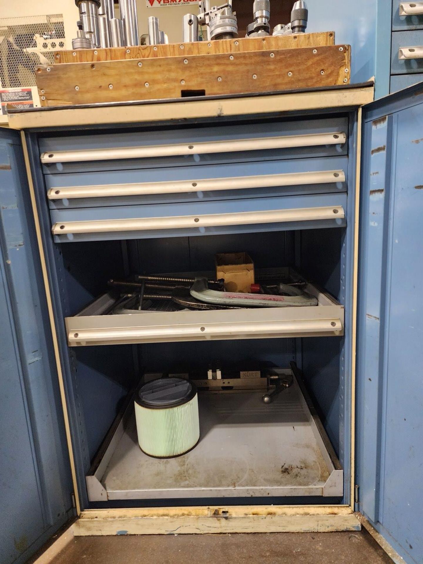 2-Door Material Cabinet W/ Jig Boring Machine Tooling - Image 7 of 10