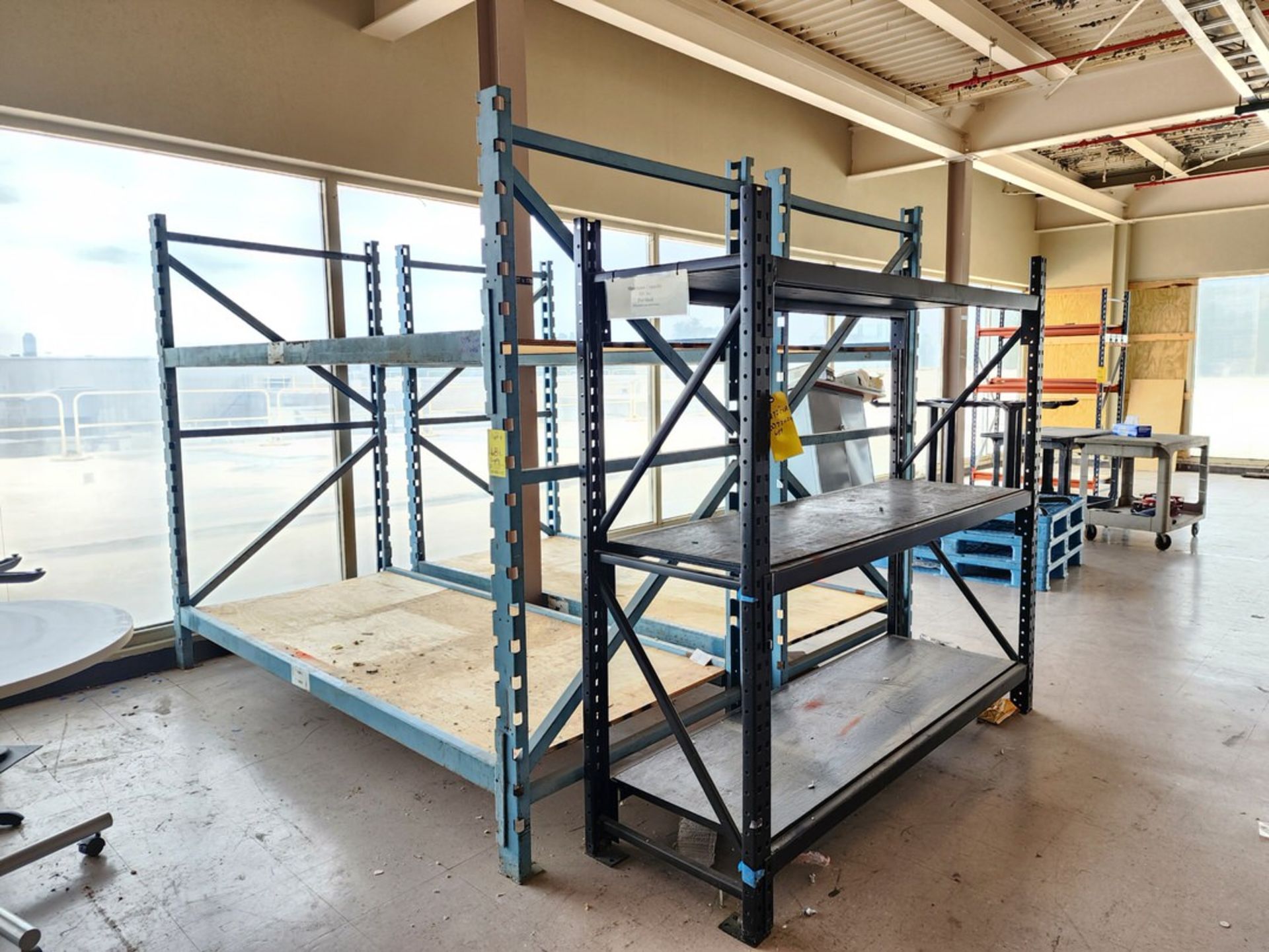 (4) Sections Of Pallet Racks (8) 96" Crossbeams, (4) 84-1/2" x 45" Uprights; (6) 72" Crossbeams; (