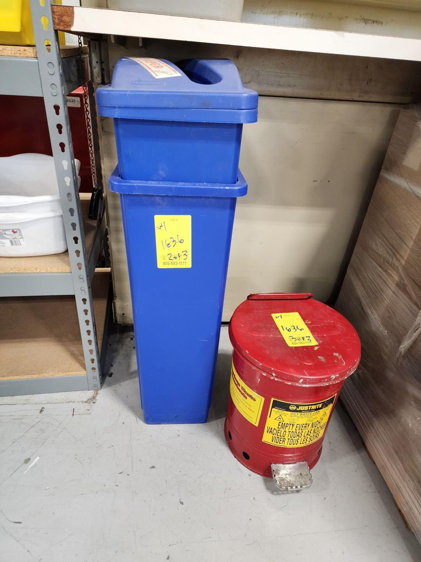 Hazardous Waste Can W/ Trash Cans - Image 3 of 4