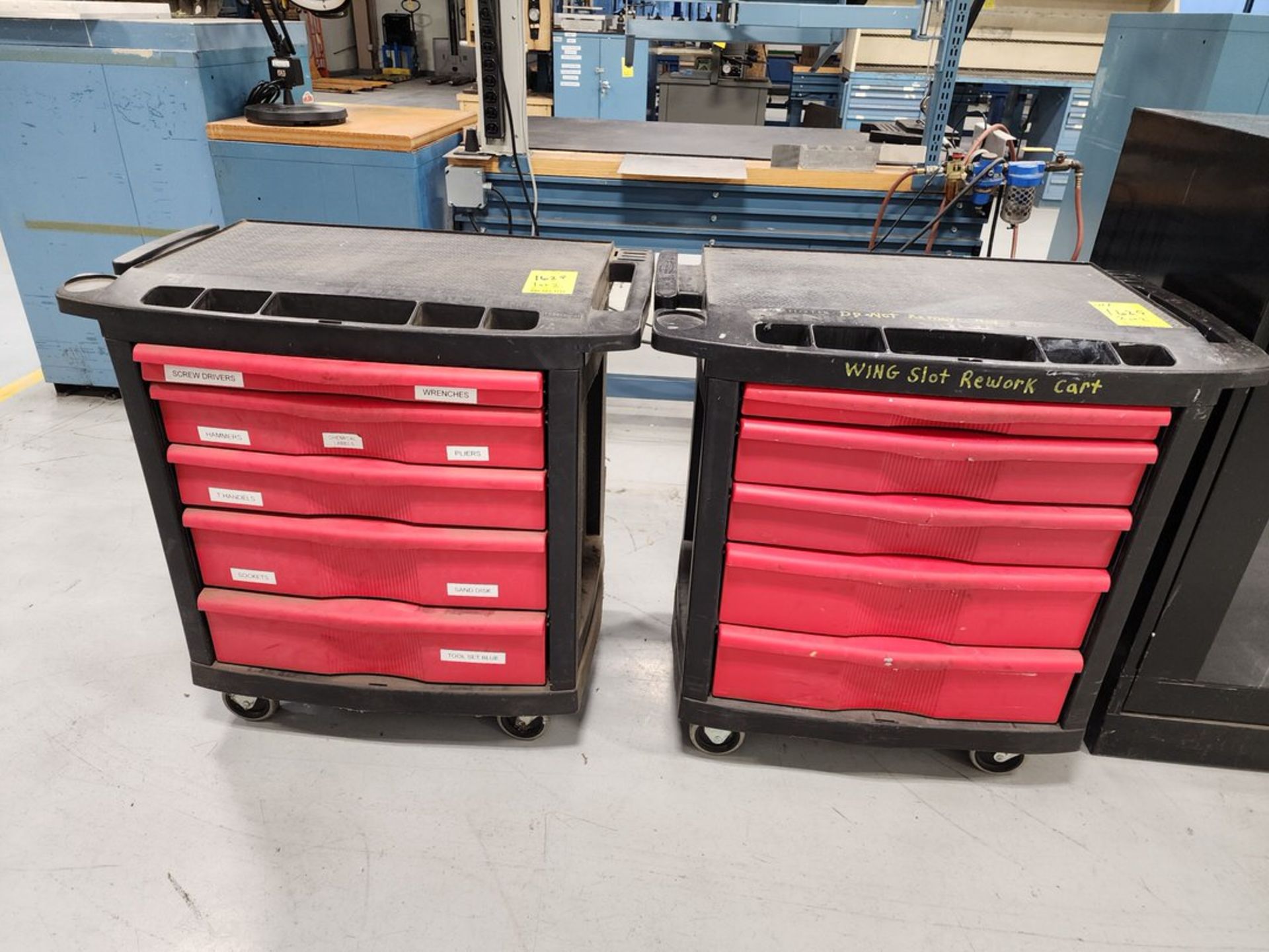 Rubbermaid (2) Rolling Tool Cabinets