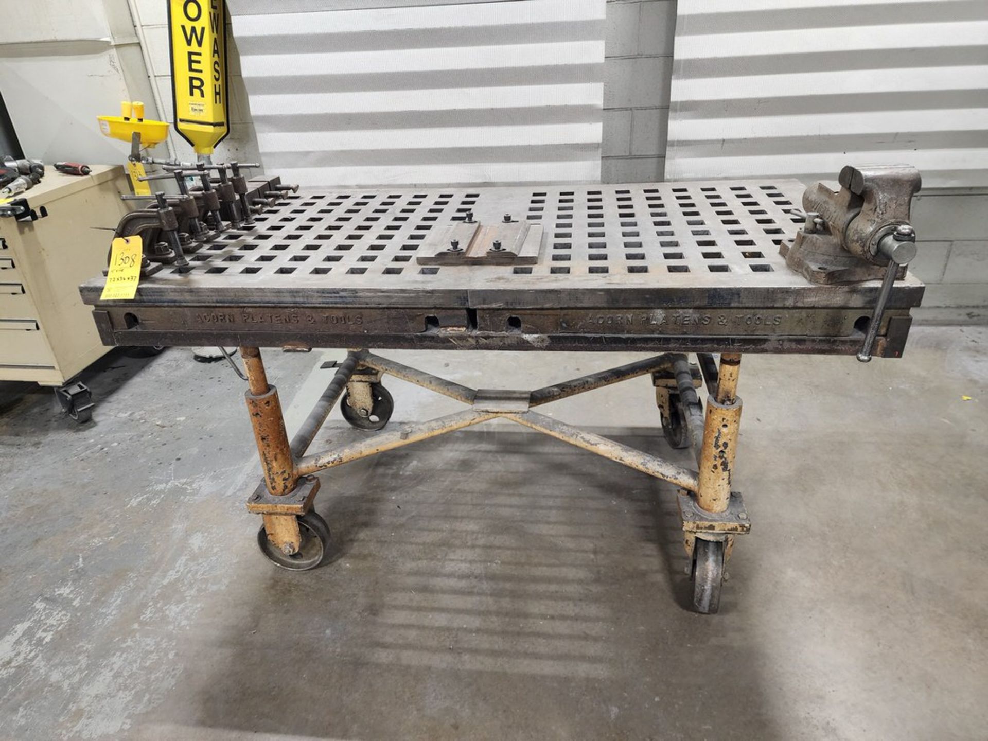 Welding Table 72" x 36" x 37"H; W/ 4" Wilton Vise & Assorted Clamps