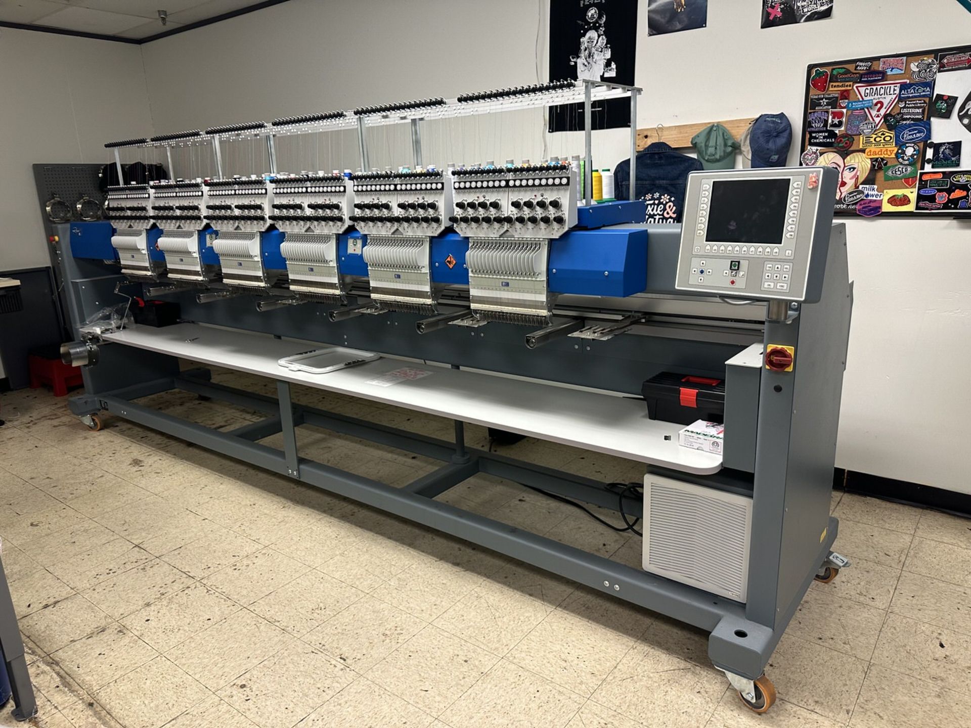 Zsk Thread Rack 2021 ZSK Racer 0618-495 Embroidery Machine w/ (2) Racks and Contents