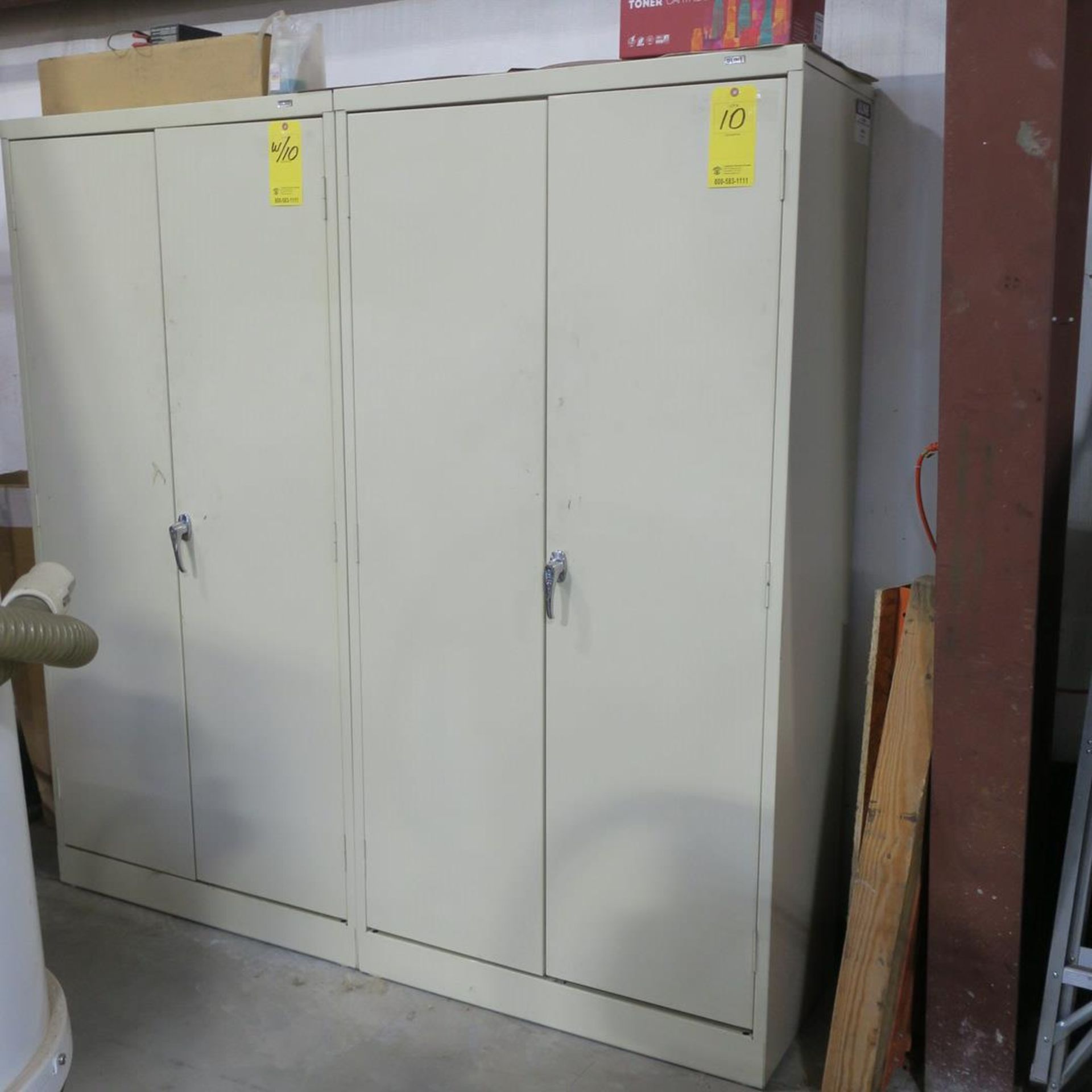 (2) ULINE 36" 2-DOOR CABINETS W/ ASSORTED CONTENTS