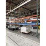 Lot (2) Sections Orange & Green Tear Drop Adj. Pallet Shelving, 12' x 4' x 11'H, 3 Tier, Wire