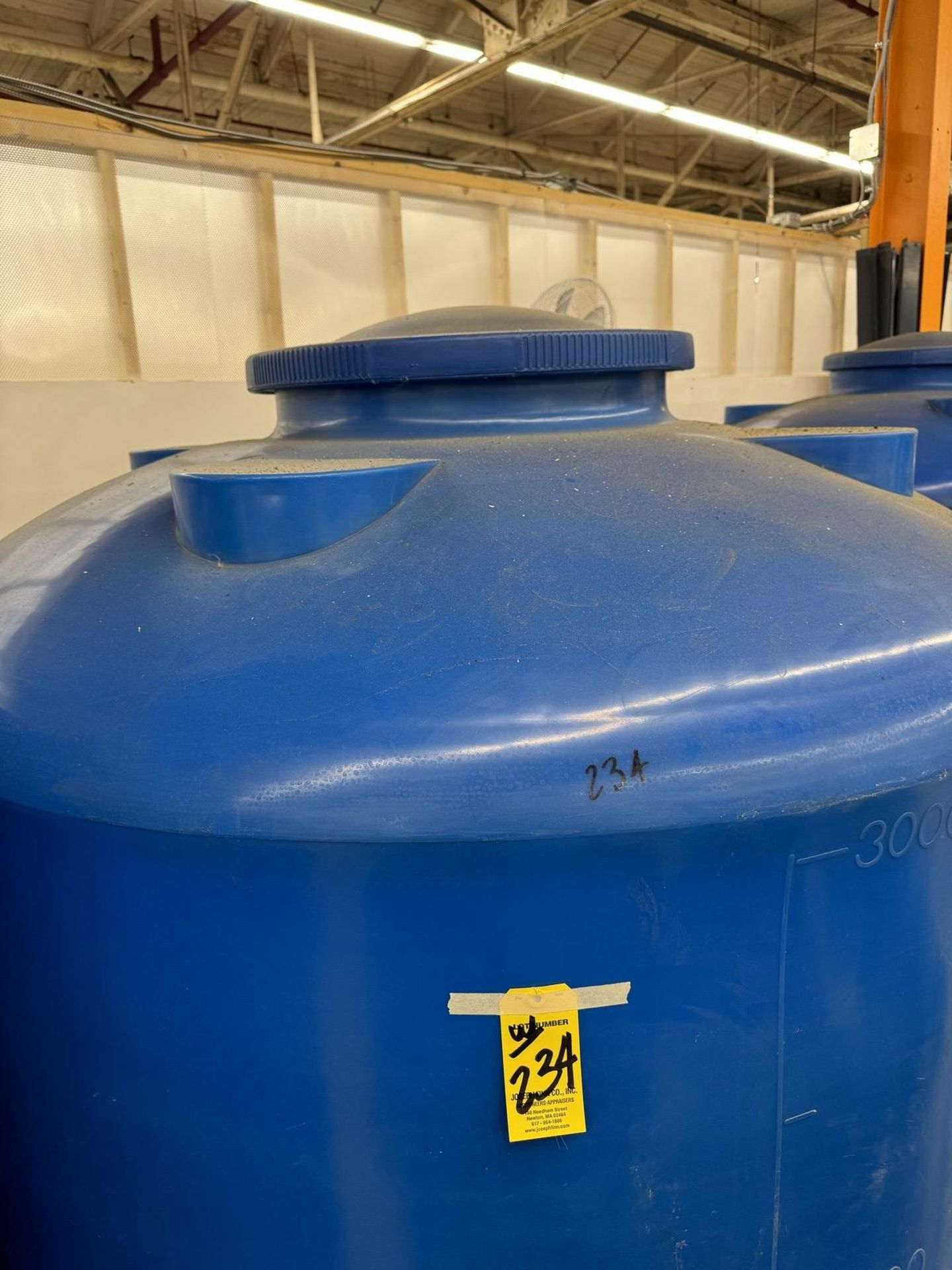 Lot (2) Blue Poly 3,000 Liter Containers, Screw Top Lids - Image 5 of 5