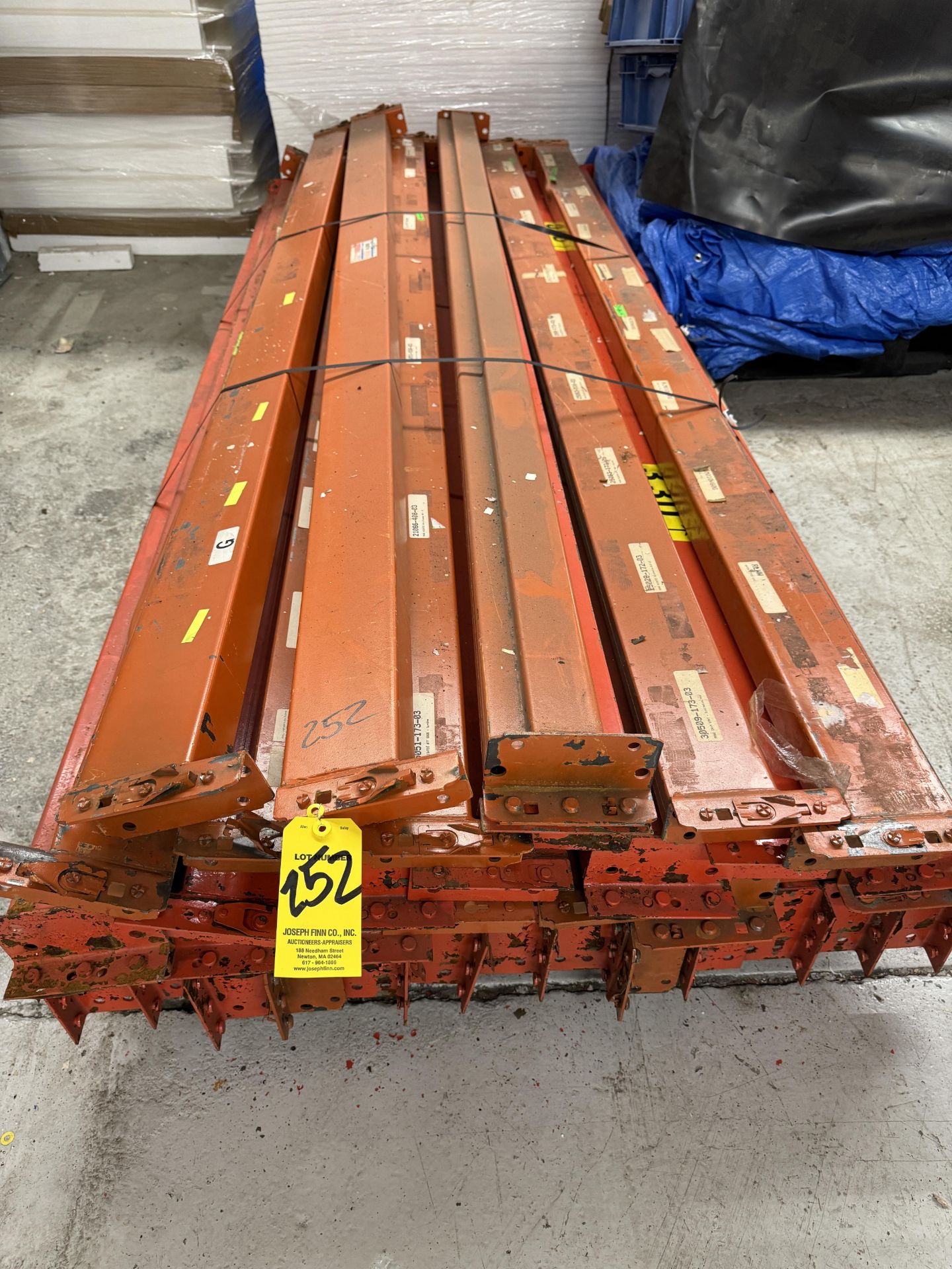 LOT (36) 8' Orange Tear Drop Adj. Pallet Rack Cross Arms