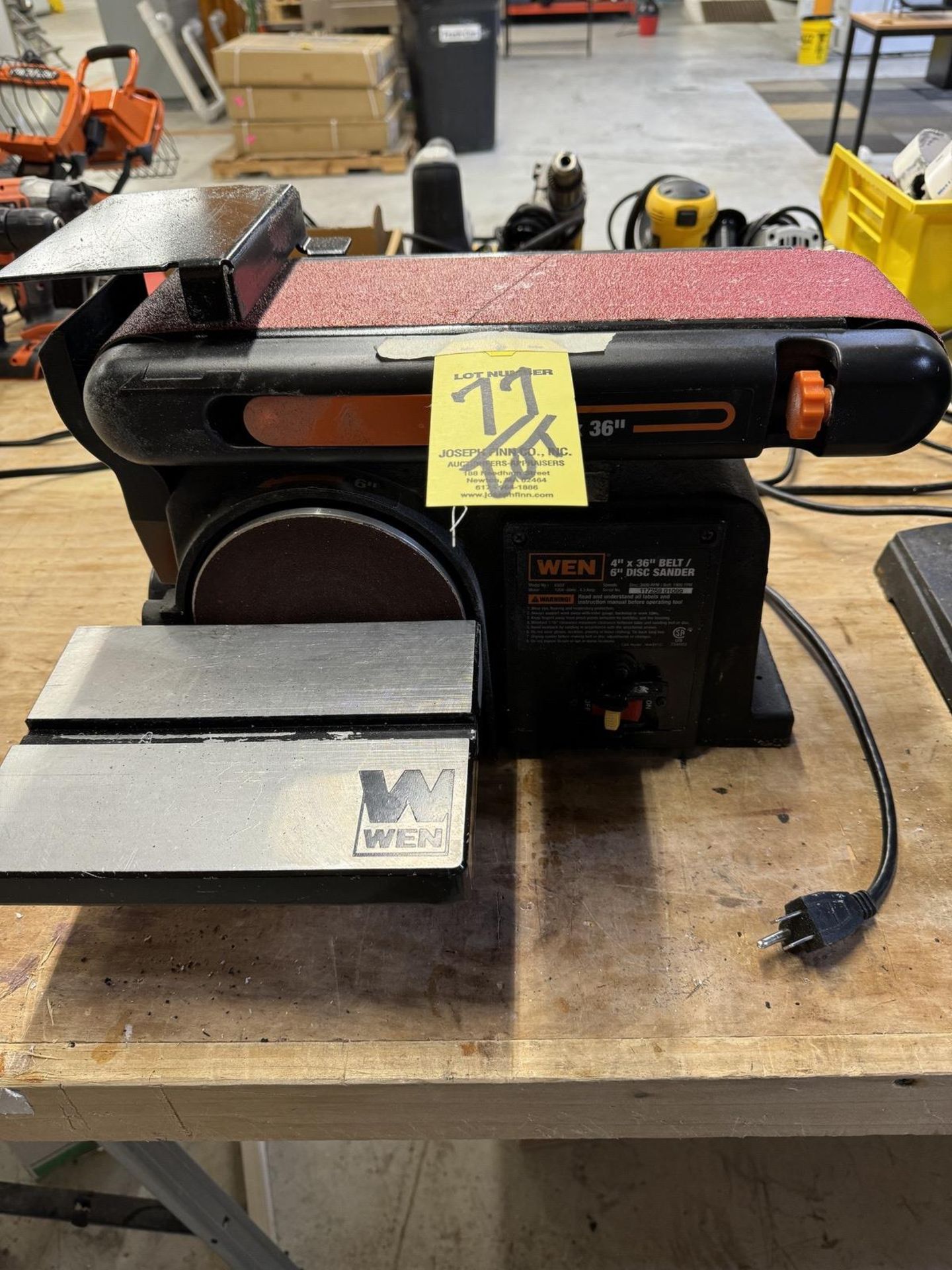 Lot WEN 4" x 36" Belt-6" Disc Sander, Skil 3320 10" Bench Drill, Bosch RA1181 Routing Table - Image 2 of 6