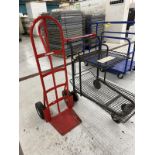 Lot Red Hand Truck & Flat Carriage