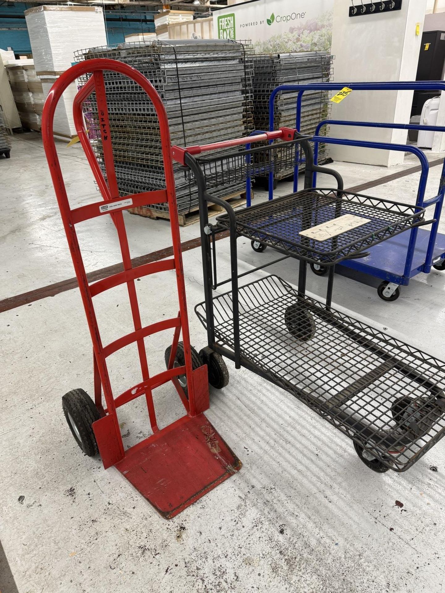 Lot Red Hand Truck & Flat Carriage