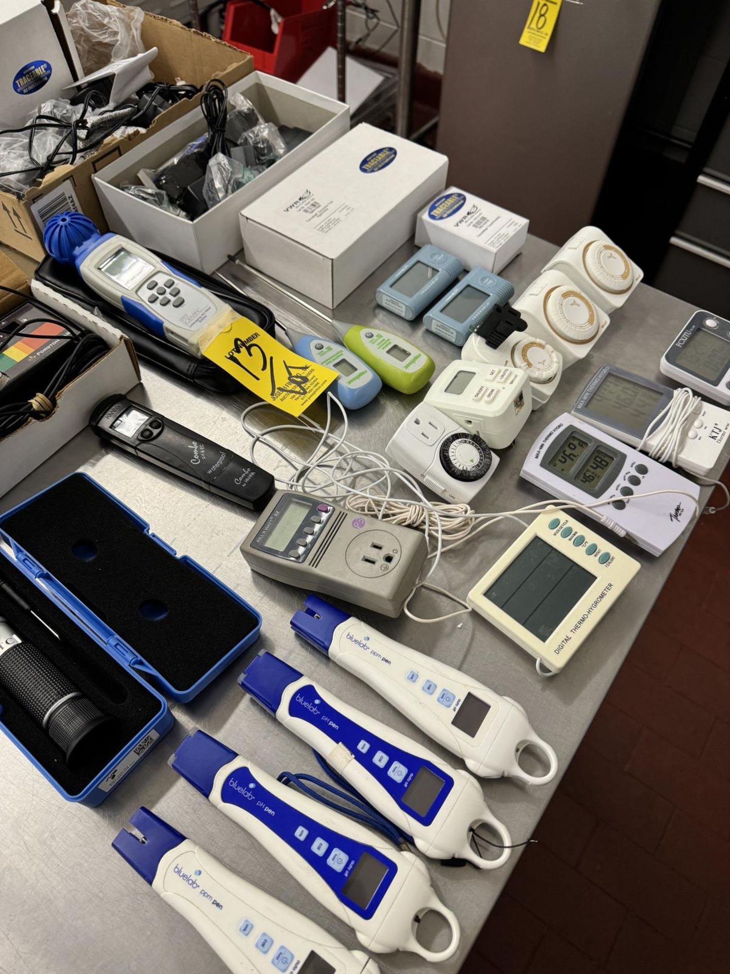 LOT Asst. Thermometers, PH Pens, Timers, Spectrometer, ATC Refractometer - Image 2 of 4