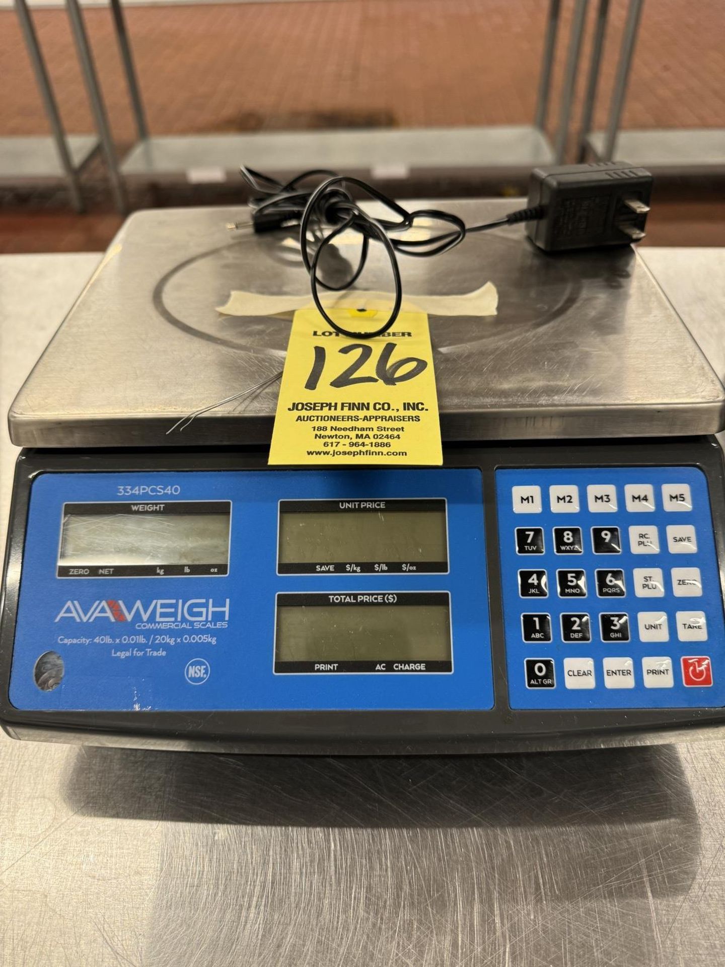 Avaweigh 334PCS40 Commercial Digital Scale, 40 Lb. Capacity