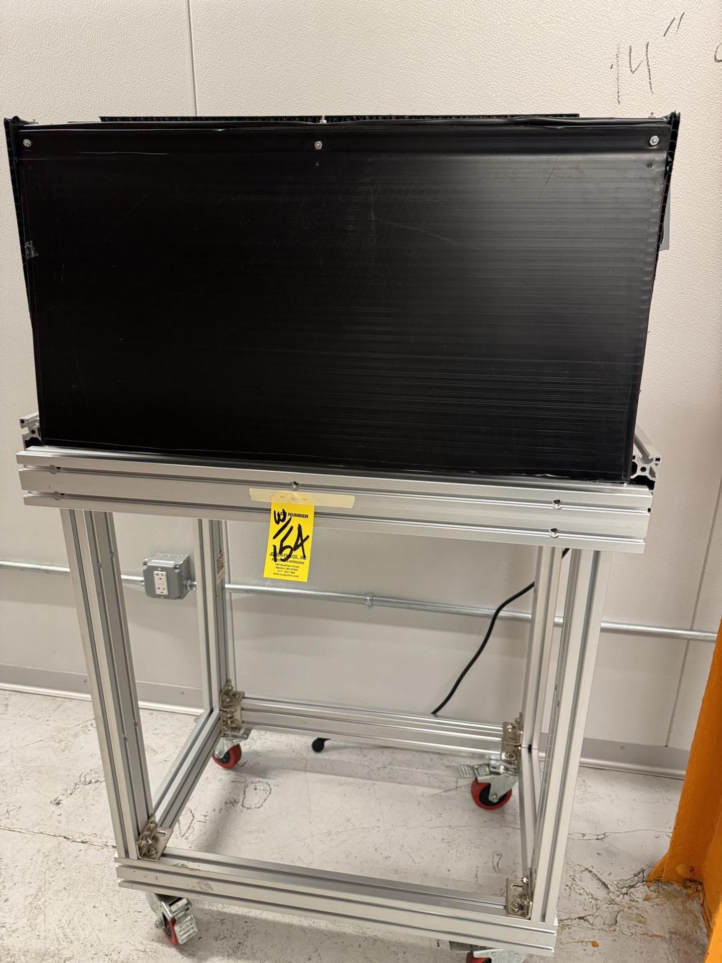 Lot (1) 6' Chrome Wire Shelf with Plastic Trays, 35" x 24", Custom Built, port. Cart - Bild 2 aus 4