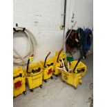 Lot Mop Buckets, Wet Floor Signs, Hoses