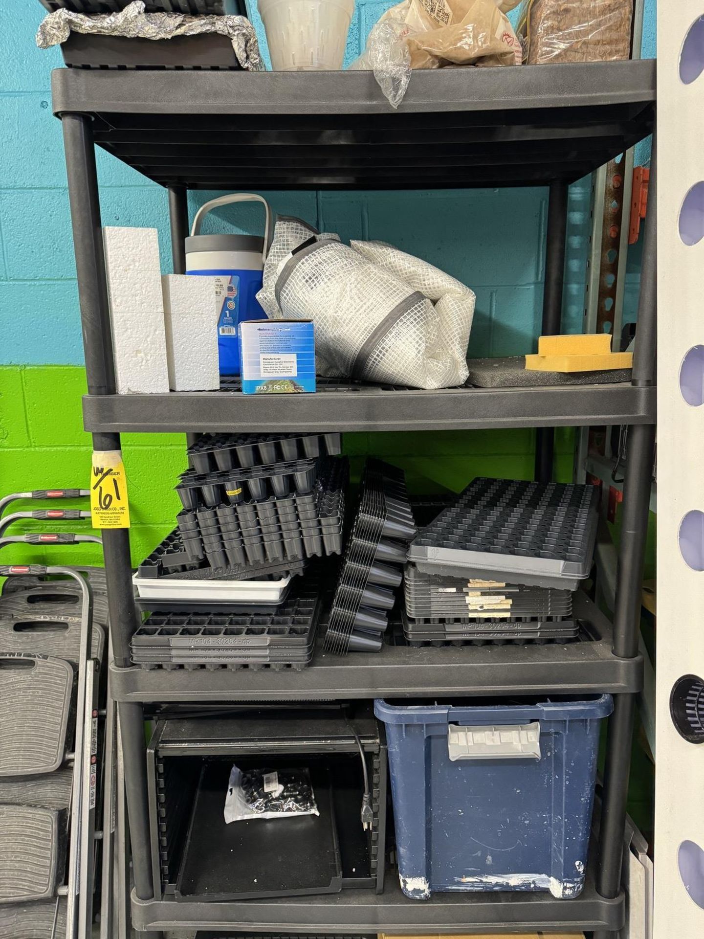 Lot Blue Port. 2 Shelf Cart with Vent Covers, Plastic Trays, Filters, Etc. - Image 4 of 4