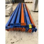 LOT (11) Orange, (12) Blue 12' Tear Drop Adj. Pallet Shelving Cross Arms