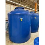 Lot (2) Blue Poly 3,000 Liter Containers, Screw Top Lids