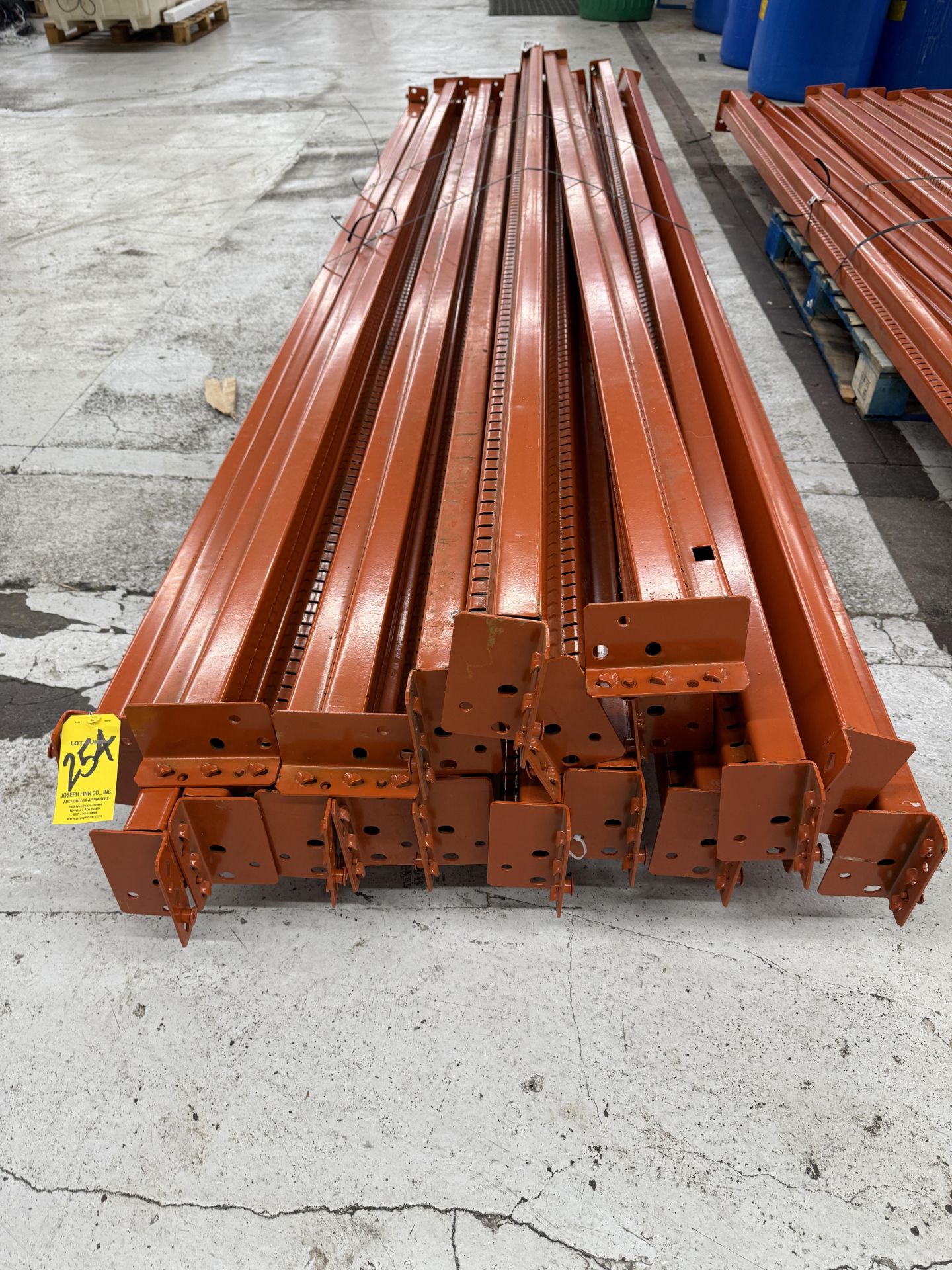 LOT Approx. (19) Orange 12' Tear Drop Adj. Pallet Shelving Cross Arms