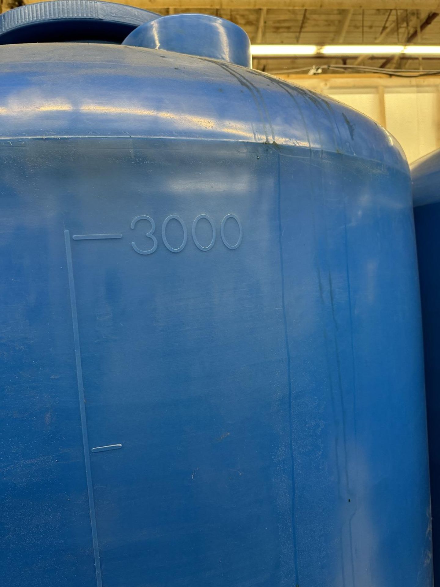 Lot (2) Blue Poly 3,000 Liter Containers, Screw Top Lids - Image 3 of 5
