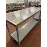 (1) 2 Tier Stainlesss Steel Top Table, 6' x 2'