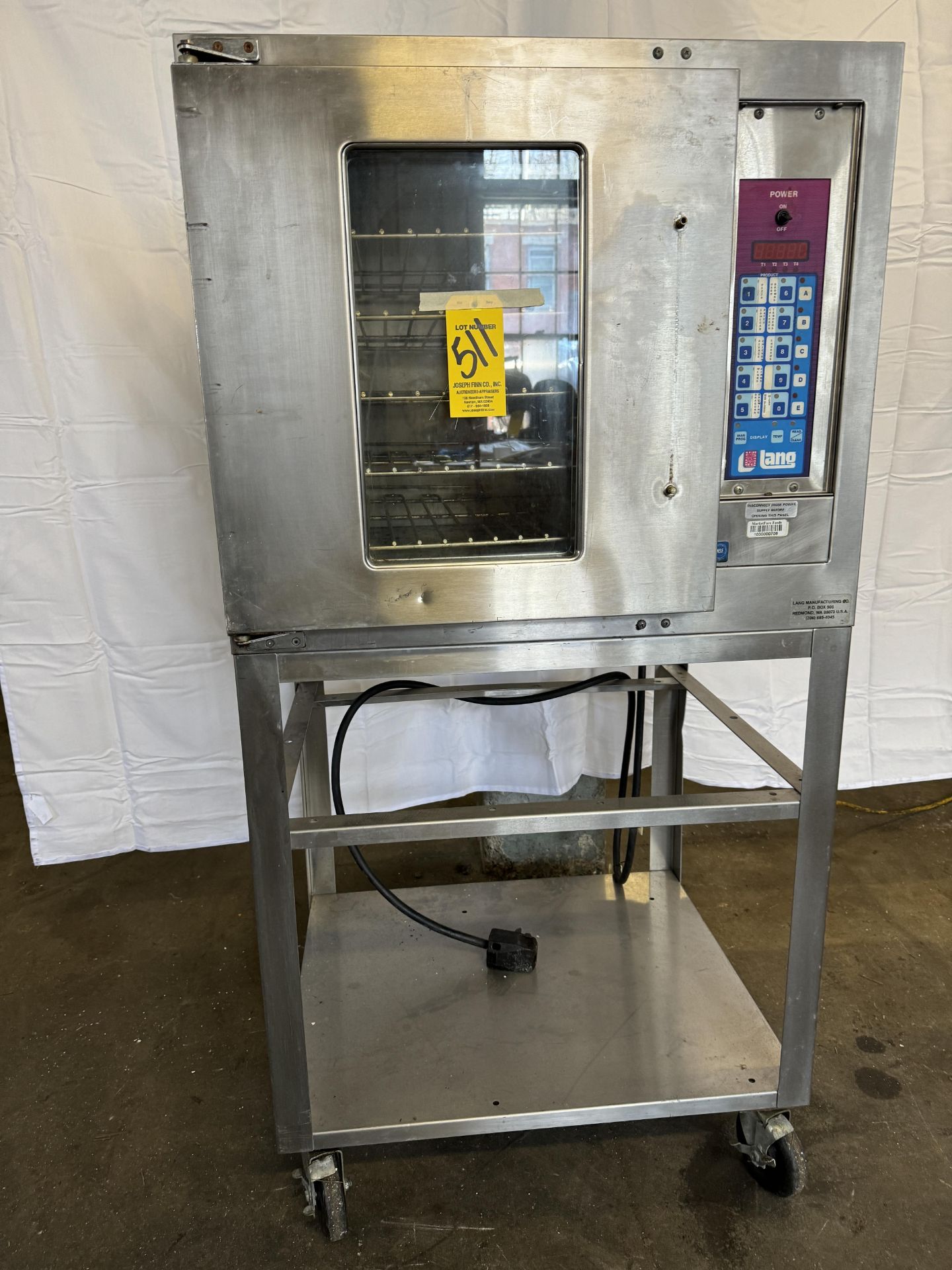 (1) Lang Multi Rack, S.S. Commercial Electric Oven on Port. S.S. Cart, 15" x 20" Inside Dimensions - Image 2 of 9