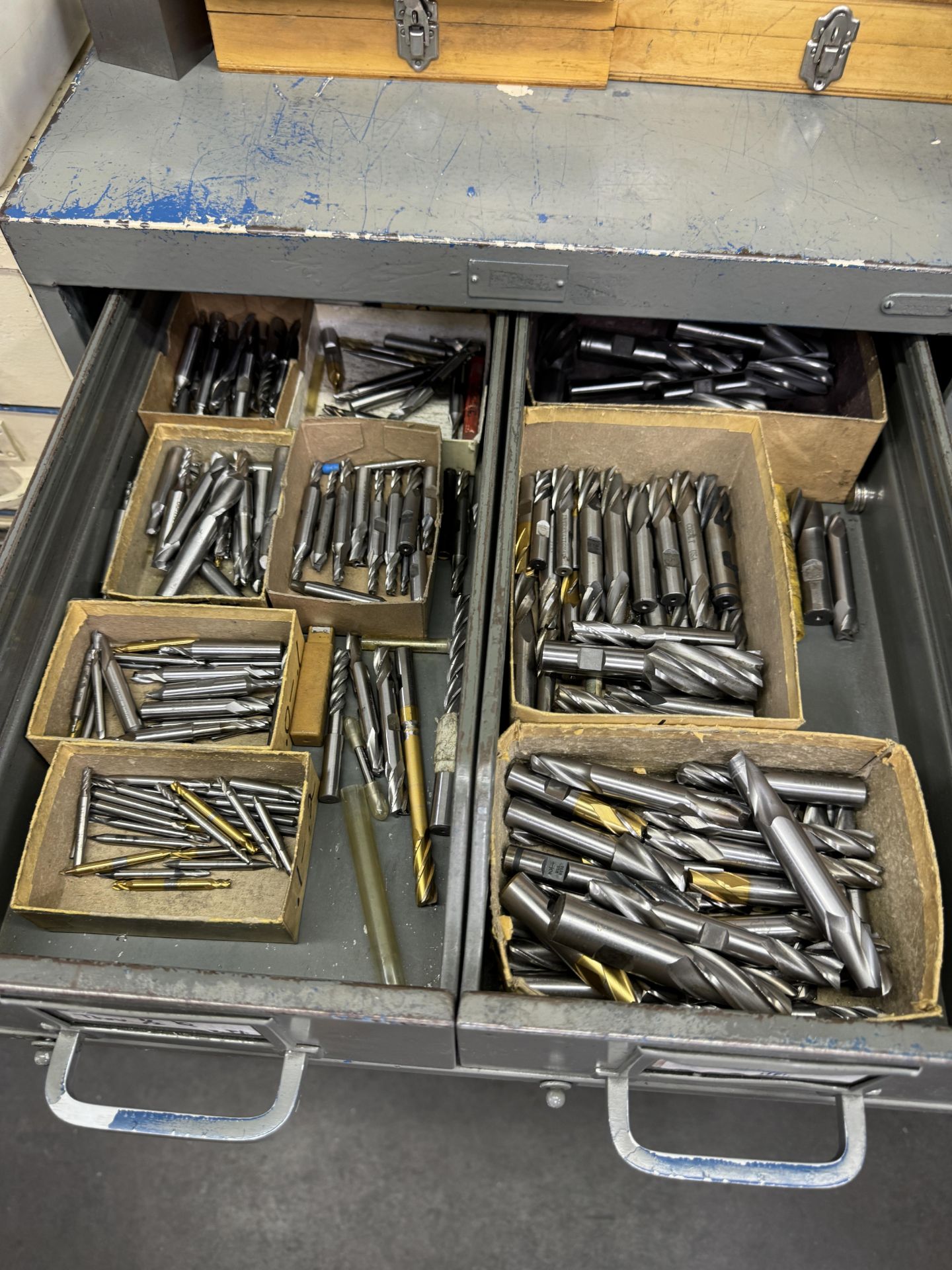 (1) 11-Drawer Parts Cabinet w/ End Mills, Center Mills, Boring Mills, Reamers, Long Drills - Image 2 of 6