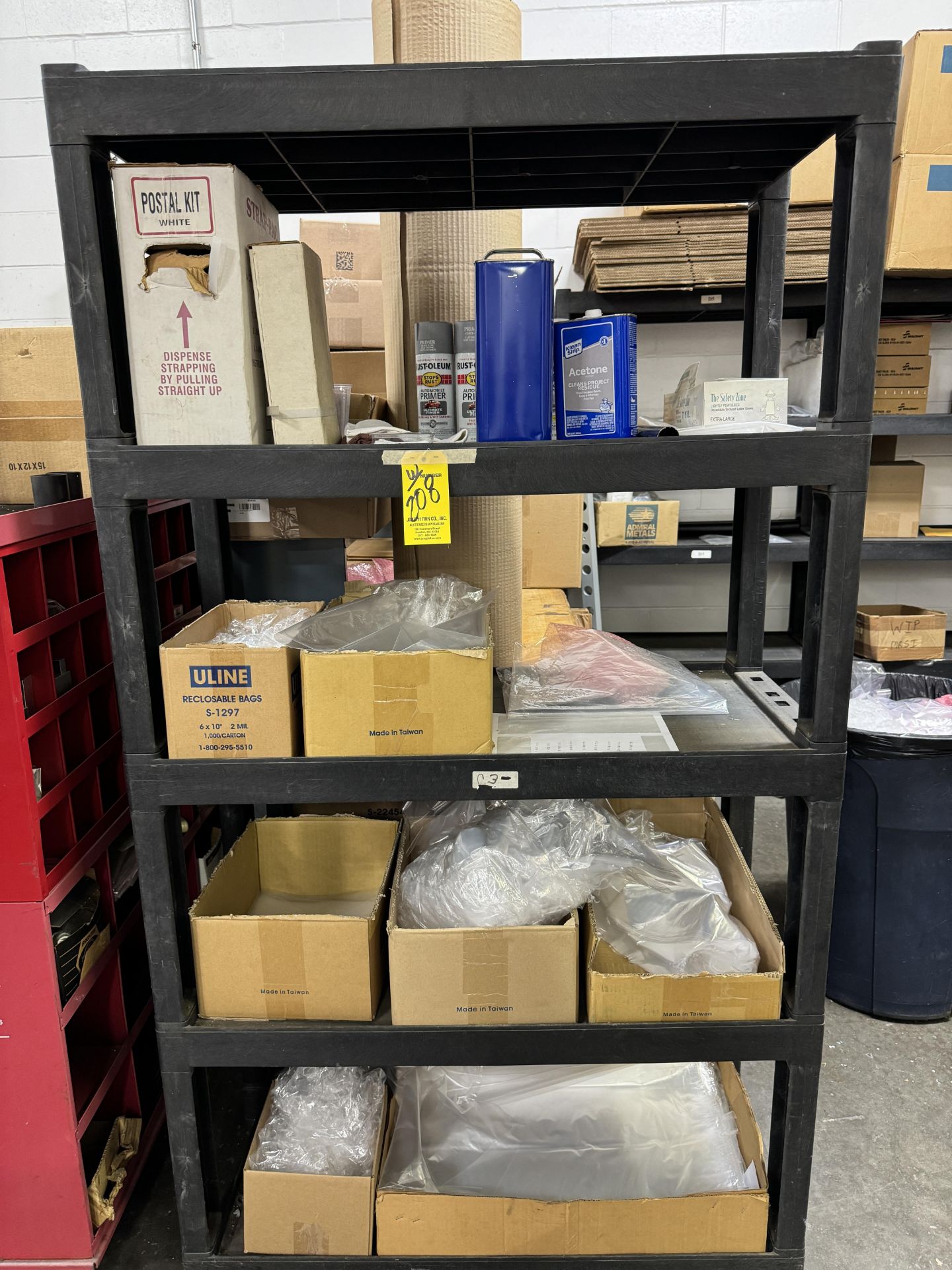 LOT Foam Shippers, Bubble Makers, Uline Plastic Bags, (6) Sections of Plastic Shelving, - Image 2 of 5